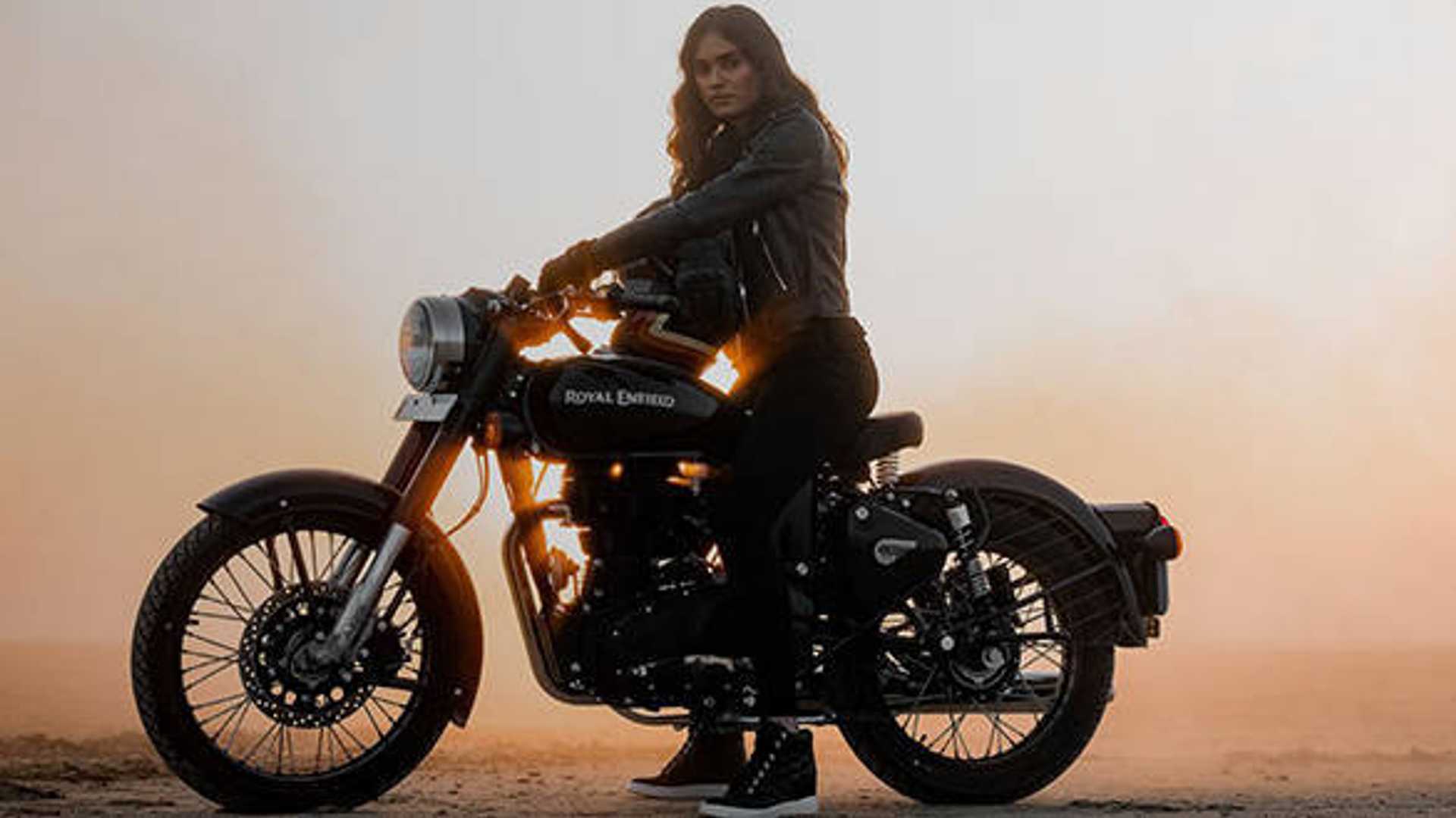 1920x1080 Royal Enfield Girl Wallpaper