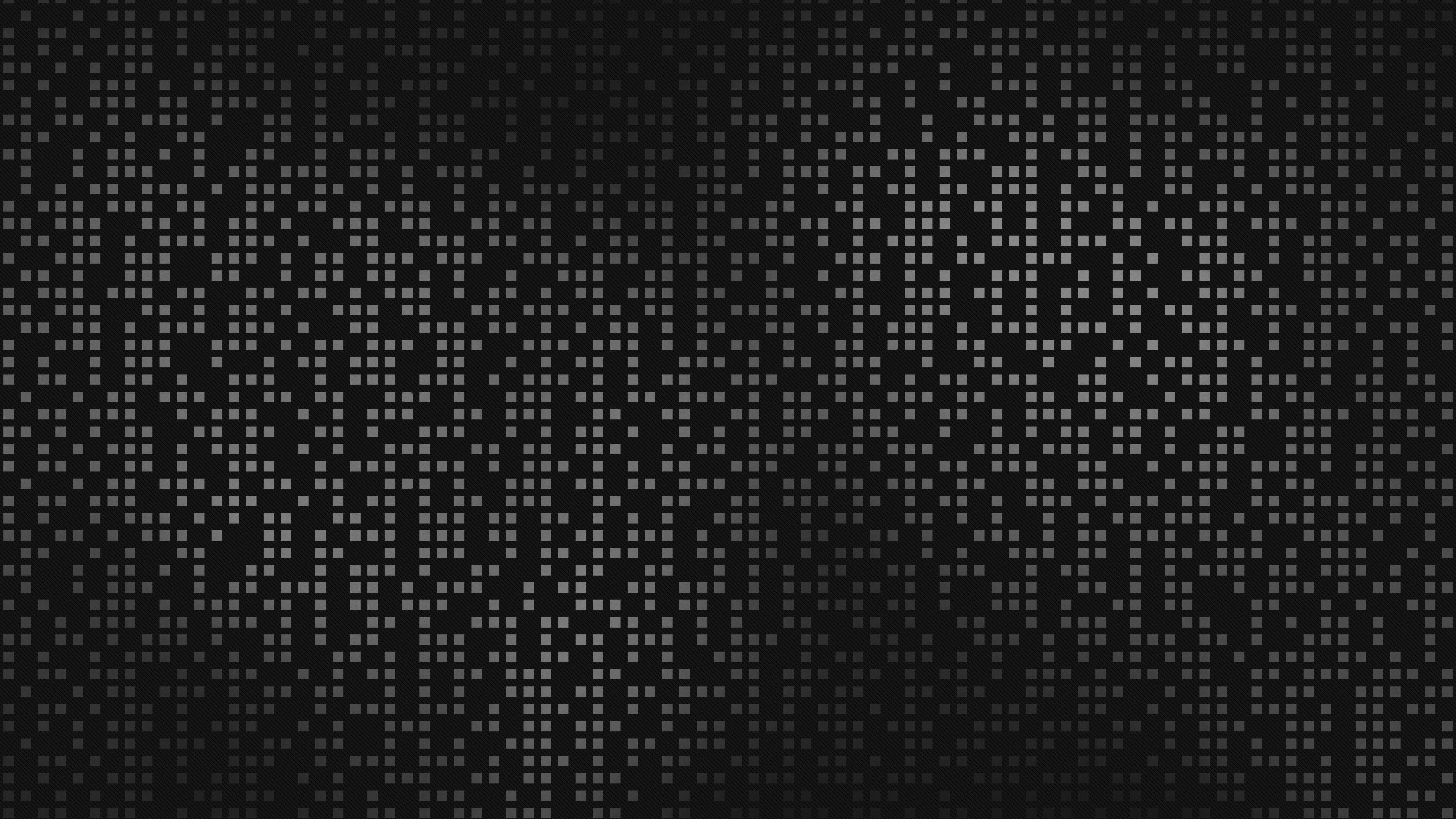 3840x2160 HD White Pixel On Black BAckground Wallpaper