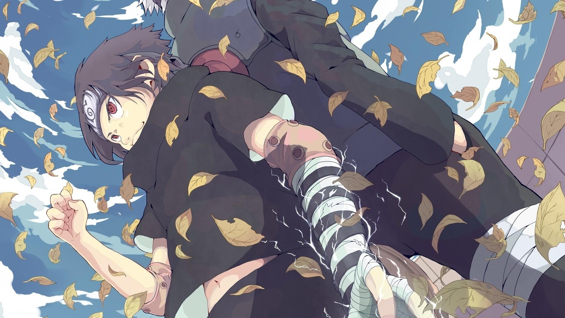 1920x1080 leaves, Uchiha, Sasuke, Naruto, Shippuden, Sharingan, Anime, Kakashi, Hatake Wallpaper HD / Desktop and Mobile Background