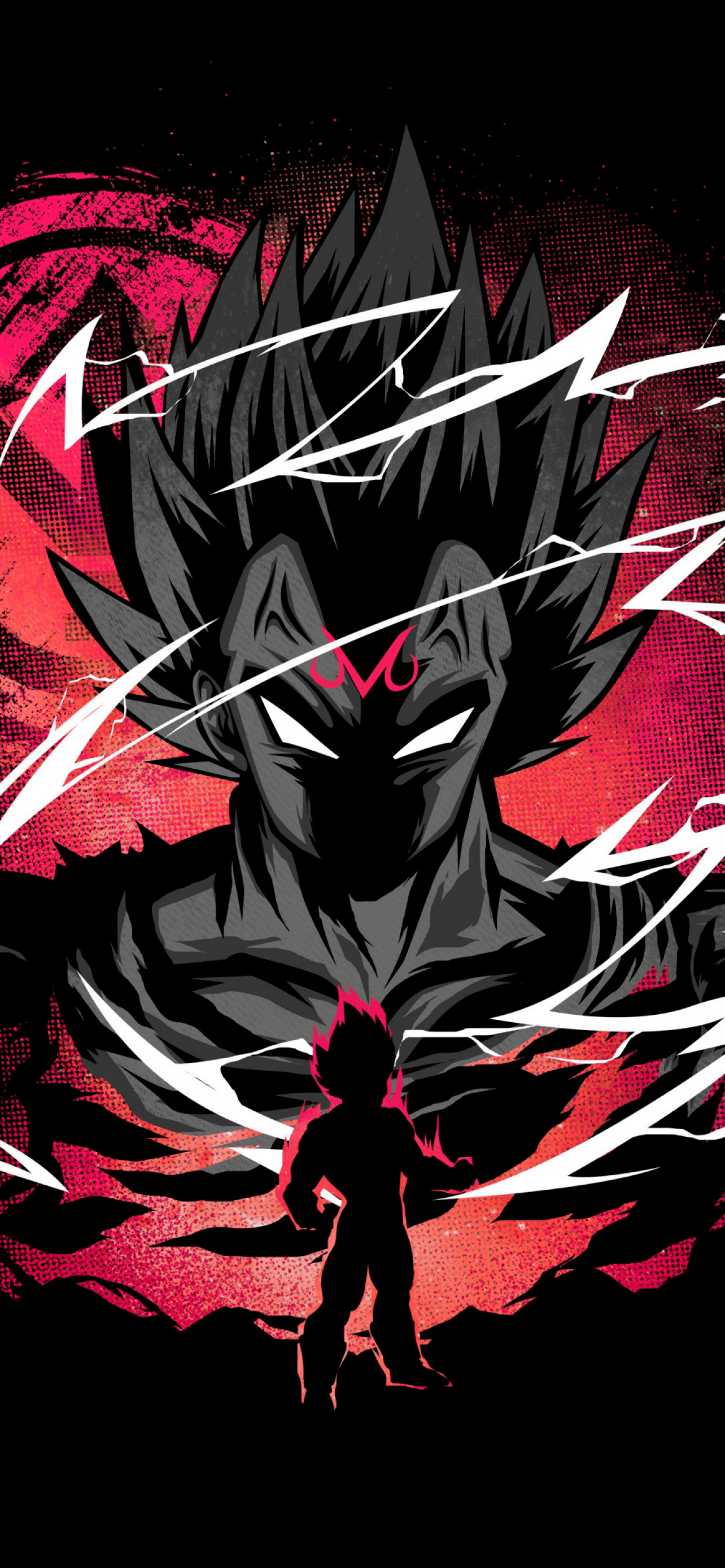 1284x2778 Vegeta Wallpaper 4K, Dragon Ball Super, Black background, Anime