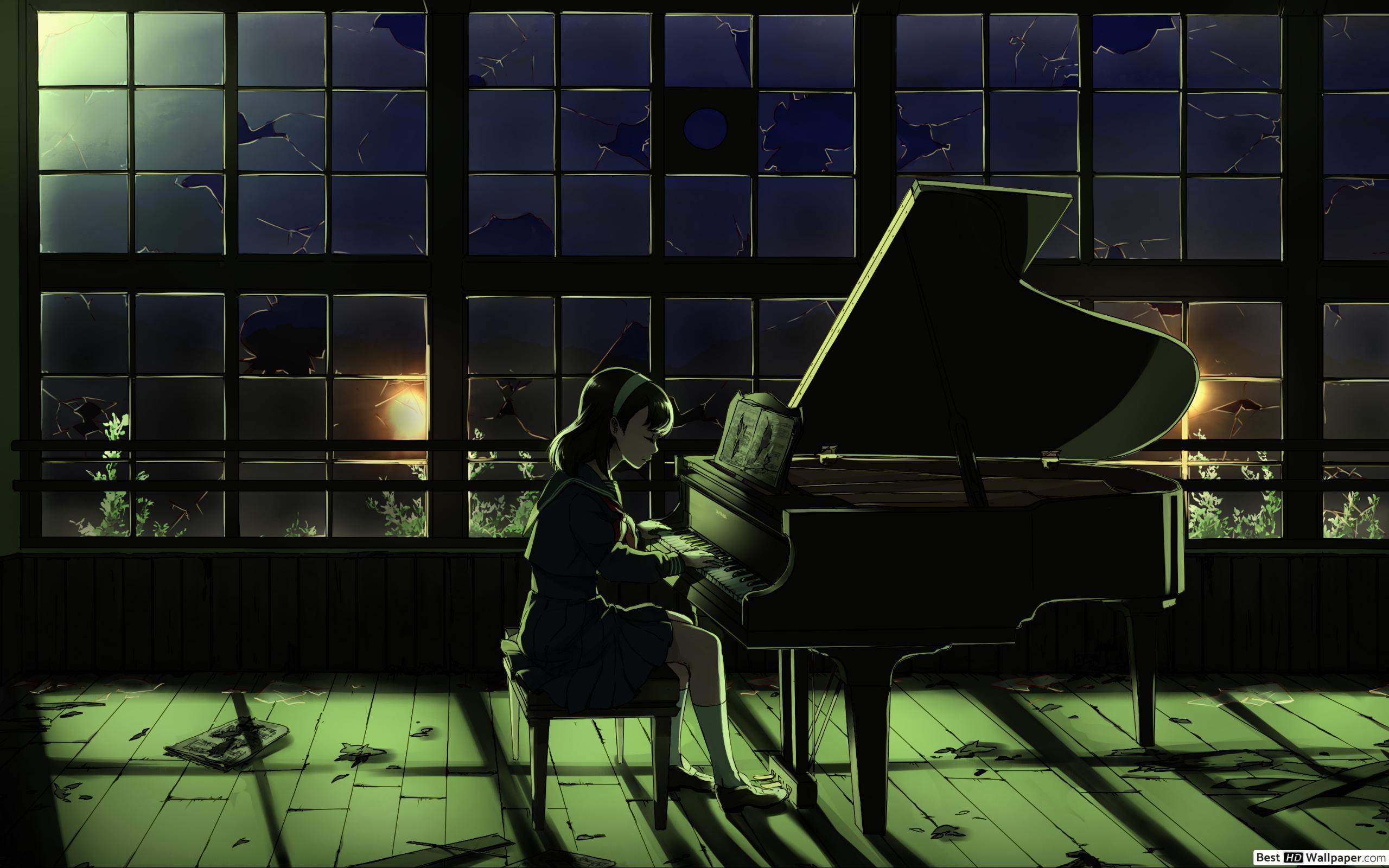 2560x1600 Girl playing the piano HD wallpaper download
