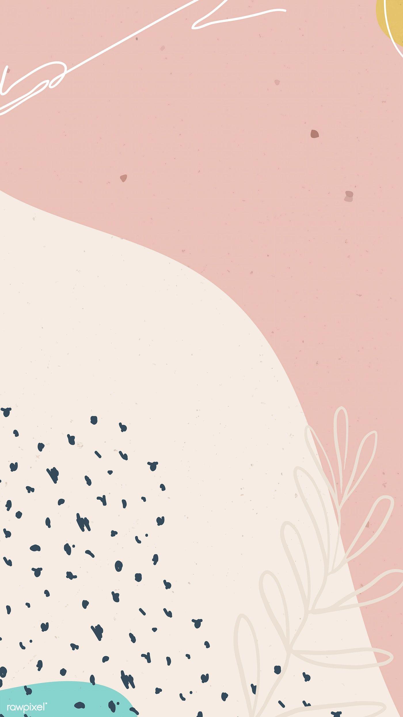 1400x2490 Download premium vector of Abstract pastel Memphis patterned background. Cute wallpaper background, Artsy background, Abstract iphone wallpaper