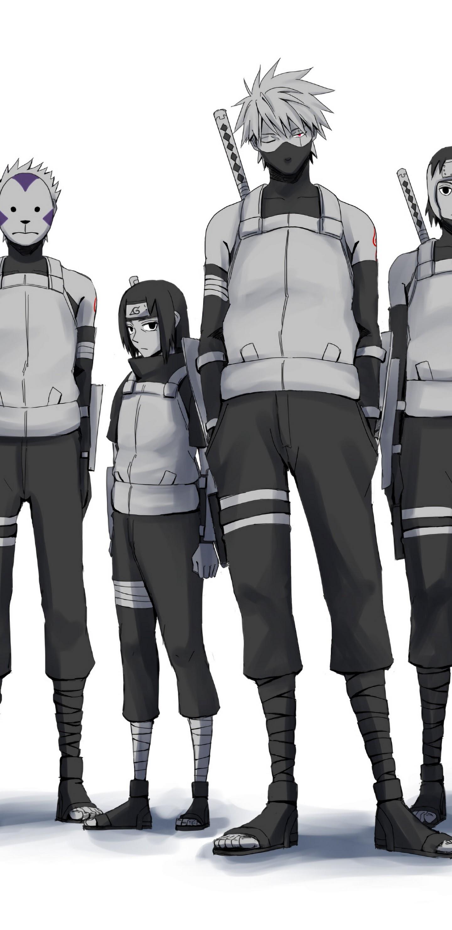 1440x2960 Anbu Squad Kakashi Itachi Yamato 4K Wallpaper