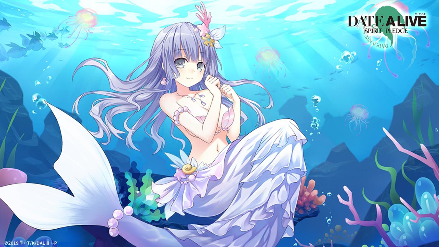 1500x844 date a live izayoi miku bra mermaid tail wallpaper