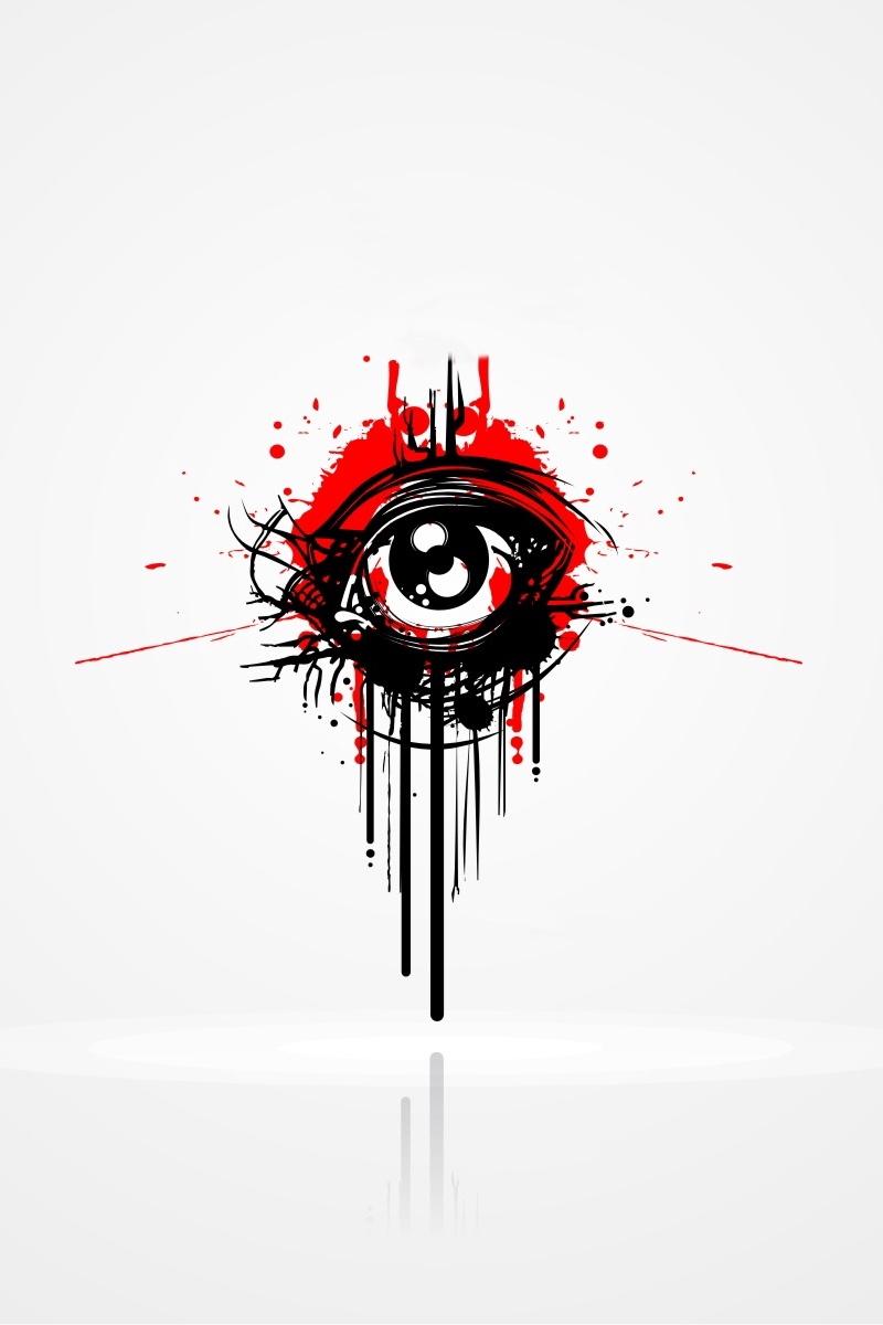 800x1200 Wallpaper Red, White, Black, Figure Red And White