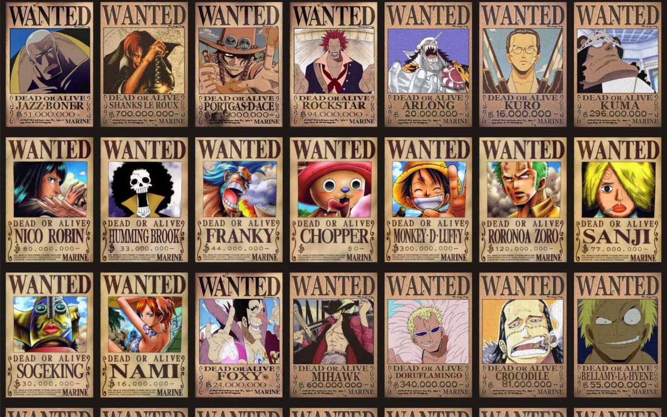 1300x813 One Piece Wanted Posters Piece Characters Wanted Poster