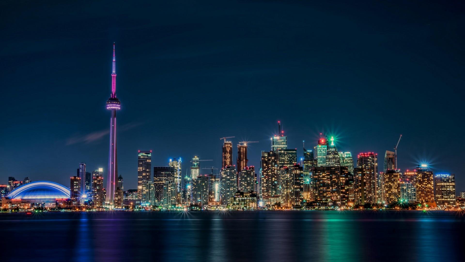 1920x1080 Download Wallpaper Night Toronto (view from Lake Ontario) (1920x1080). The Wallpaper, photo