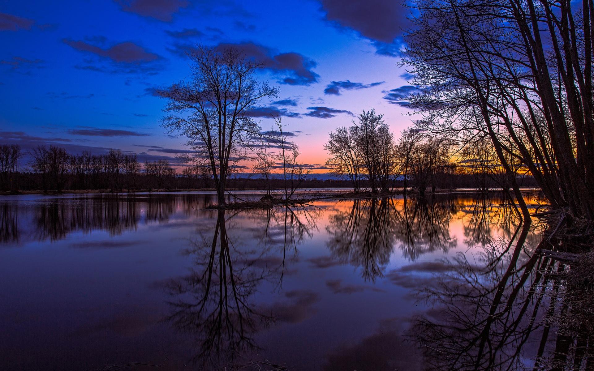 1920x1200 Wallpaper Canada Ontario, lake reflection, trees, sunset, beautiful scenery 1920x1200 HD Picture, Image