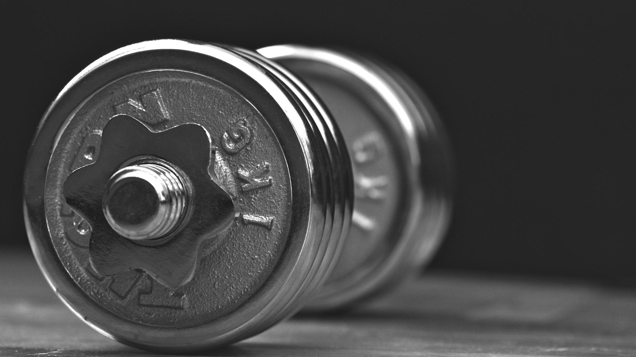 2048x1152 Gym Quotes With Dumbbell HD Wallpaper