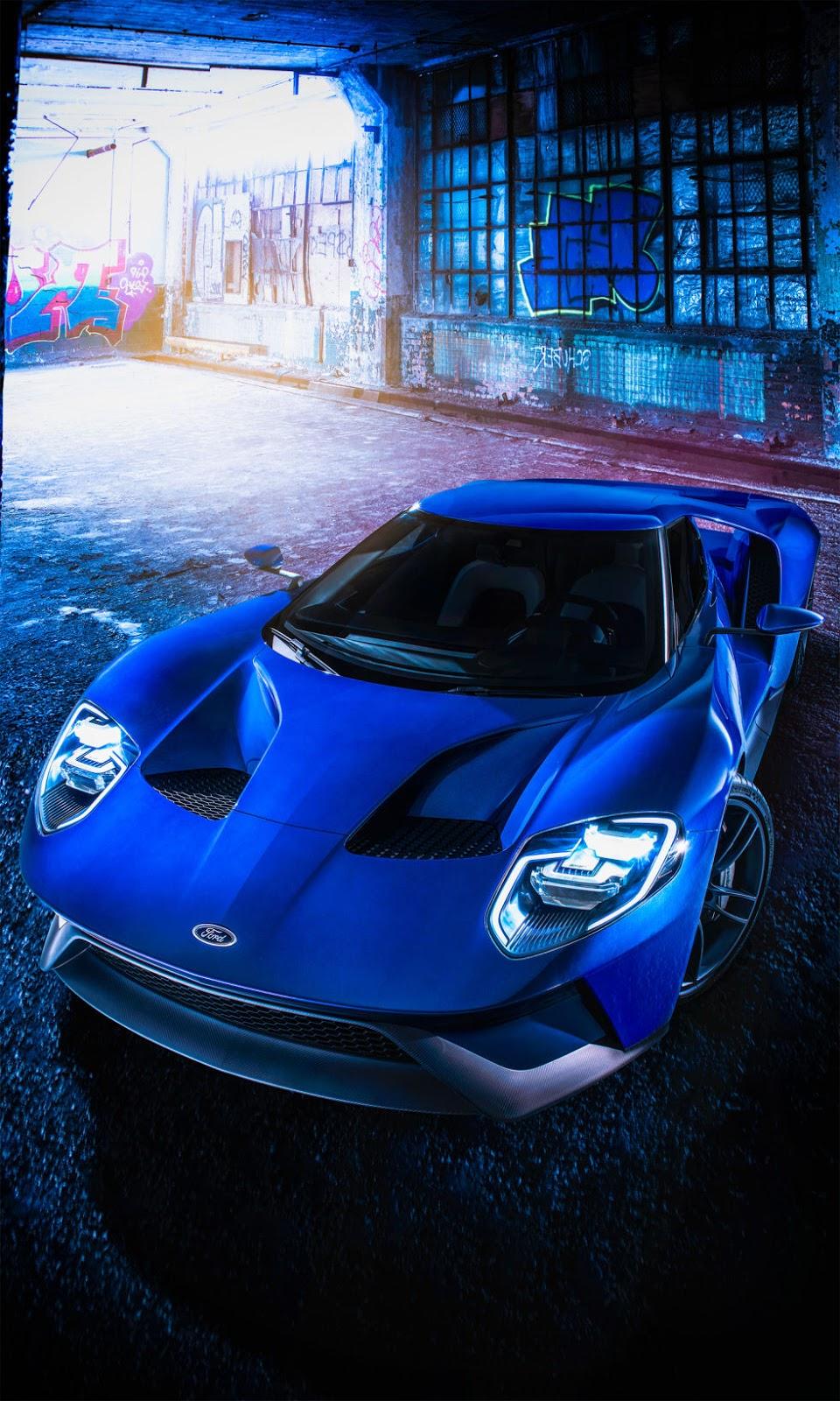 960x1600 Ford gt 2016 blue garage sportcar wallpaper Mobile Walls