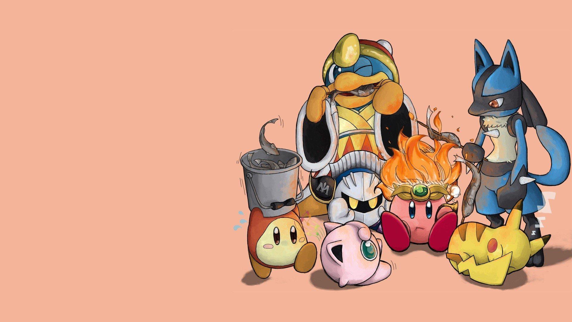 1920x1080 kirby, Pokemon, Video, Games, Pikachu, King, Dedede, Camping, Simple, Background, Lucario, Jigglypuff, Metaknight, Super, Smash, Brothers, Waddle, Dee Wallpaper HD / Desktop and Mobile Background