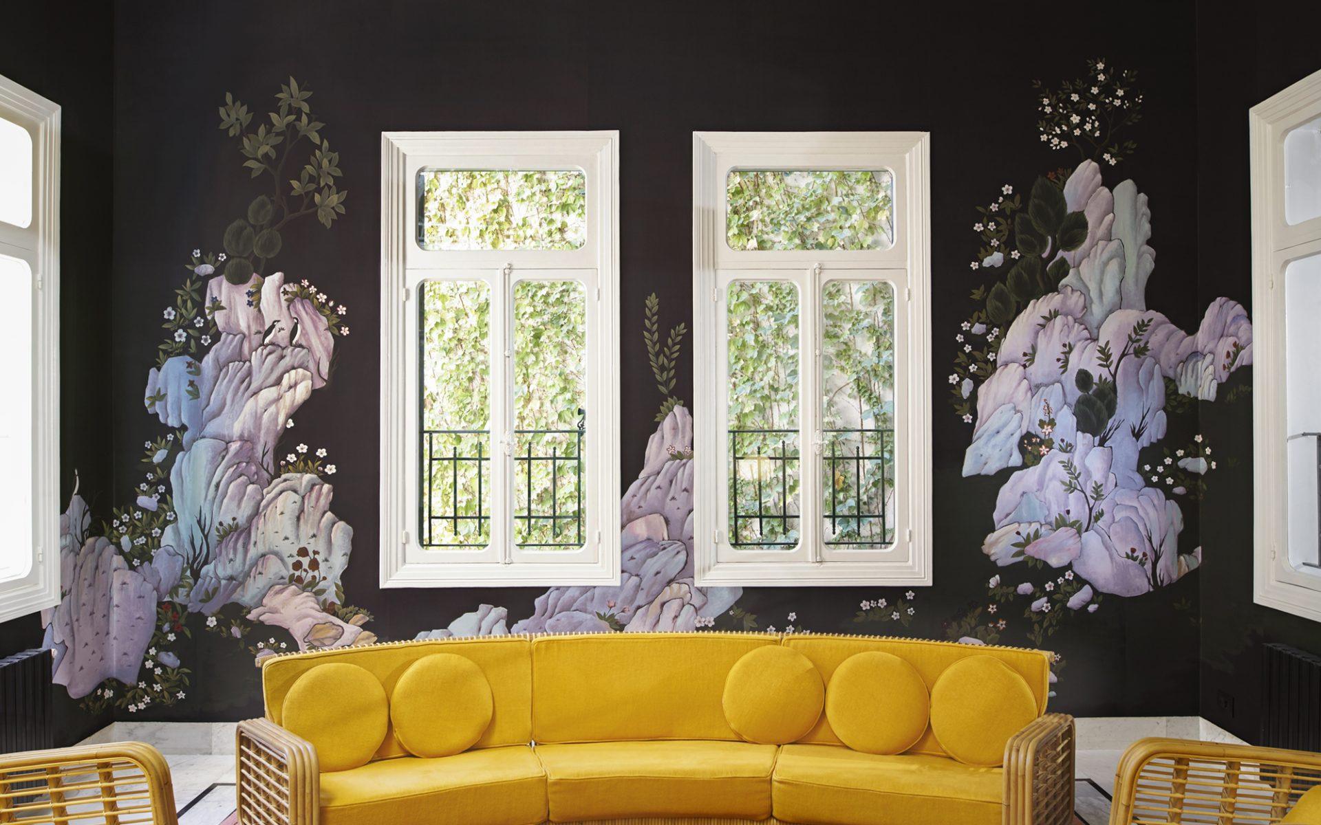 1920x1200 India Mahdavi and Teo Yang Bring Exotic Perspectives to de Gournay Wallpaper