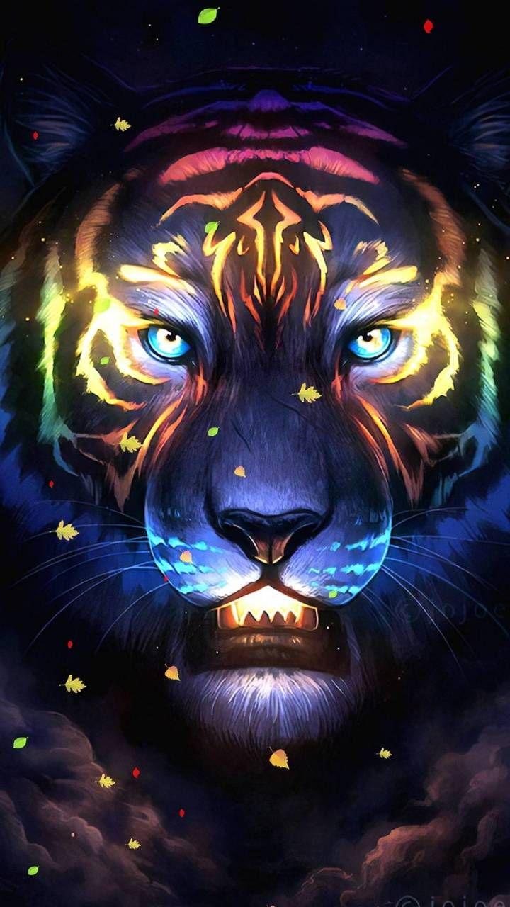 720x1280 Neon Tiger wallpaper