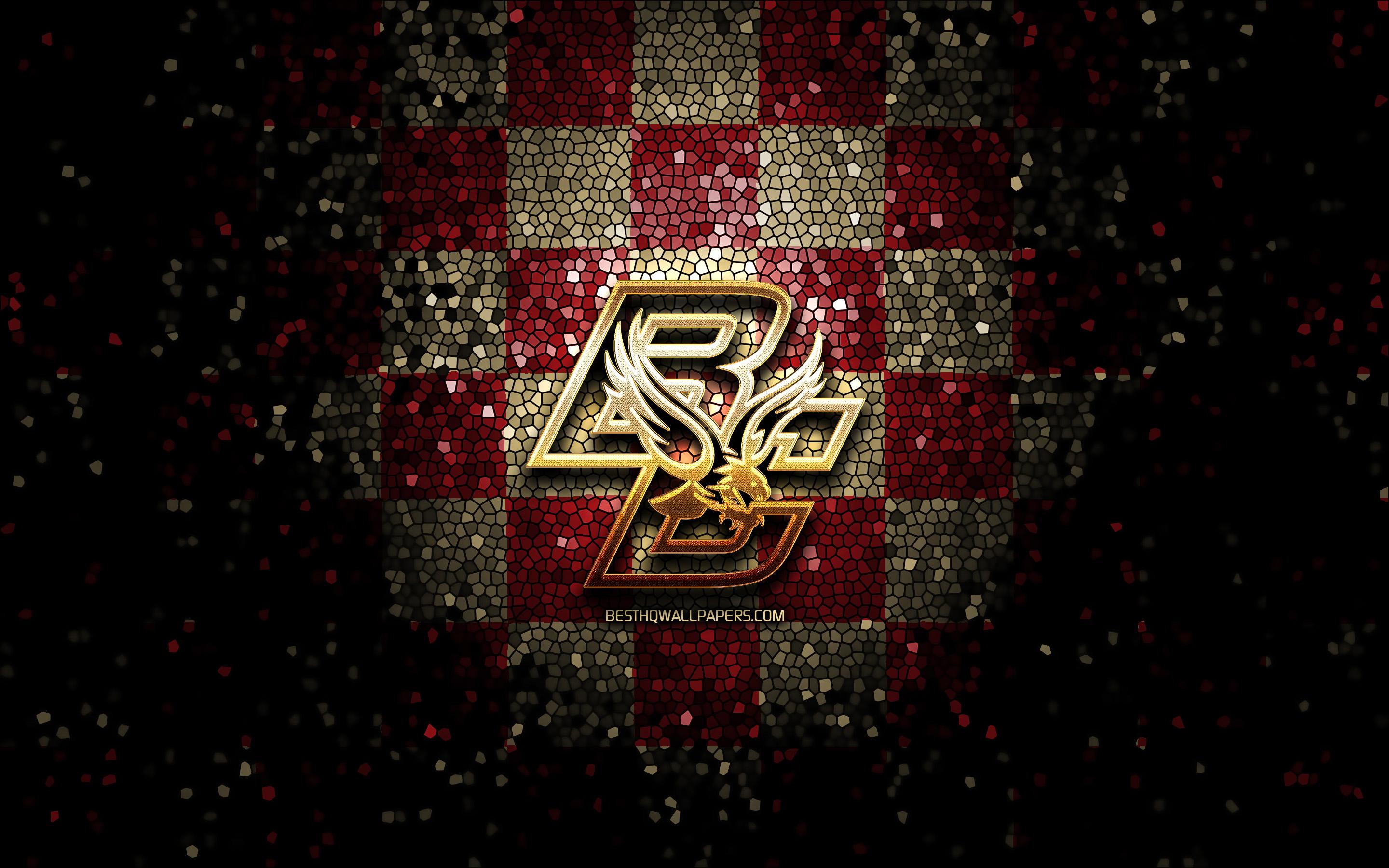 2880x1800 Download wallpaper Boston College Eagles, glitter logo, NCAA, purple brown checkered background, USA, american football team, Boston College Eagles logo, mosaic art, american football, America for desktop with resolution 2880x1800. High Quality