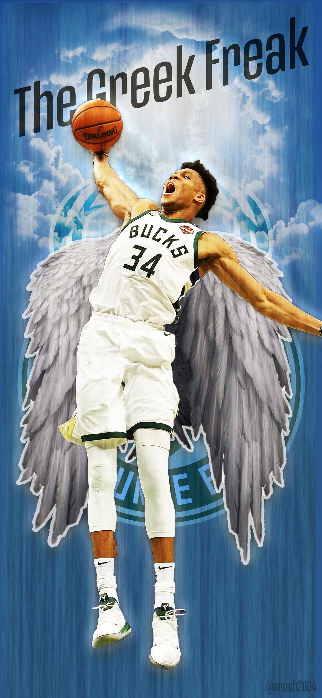 1125x2436 Just began learning Photohop's an iPhone X Giannis Wallpaper I made for a friend!: MkeBucks