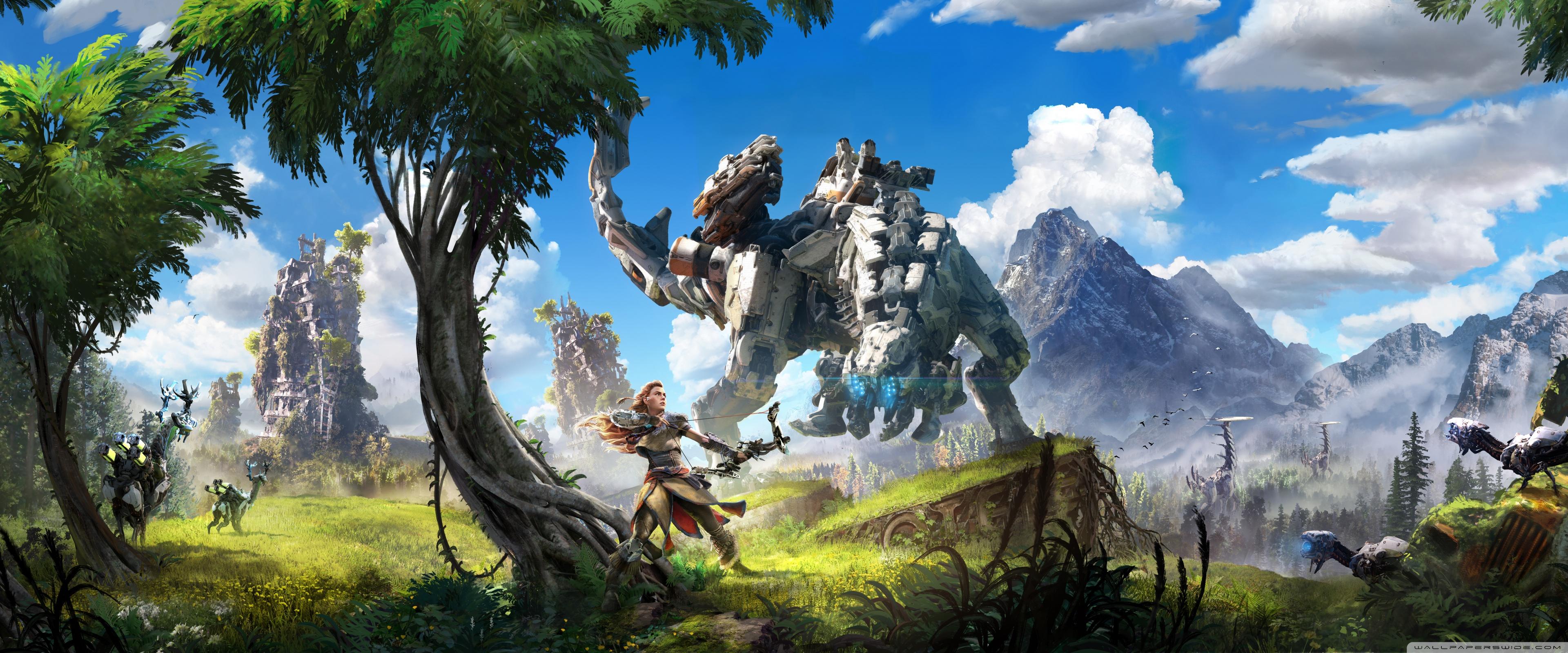3840x1600 Free download Horizon Zero Dawn 2017 Video Game 4K HD Desktop Wallpaper for [3840x1600] for your Desktop, Mobile & Tablet. Explore 3840x1600 Wallpaperx1600 Wallpaper