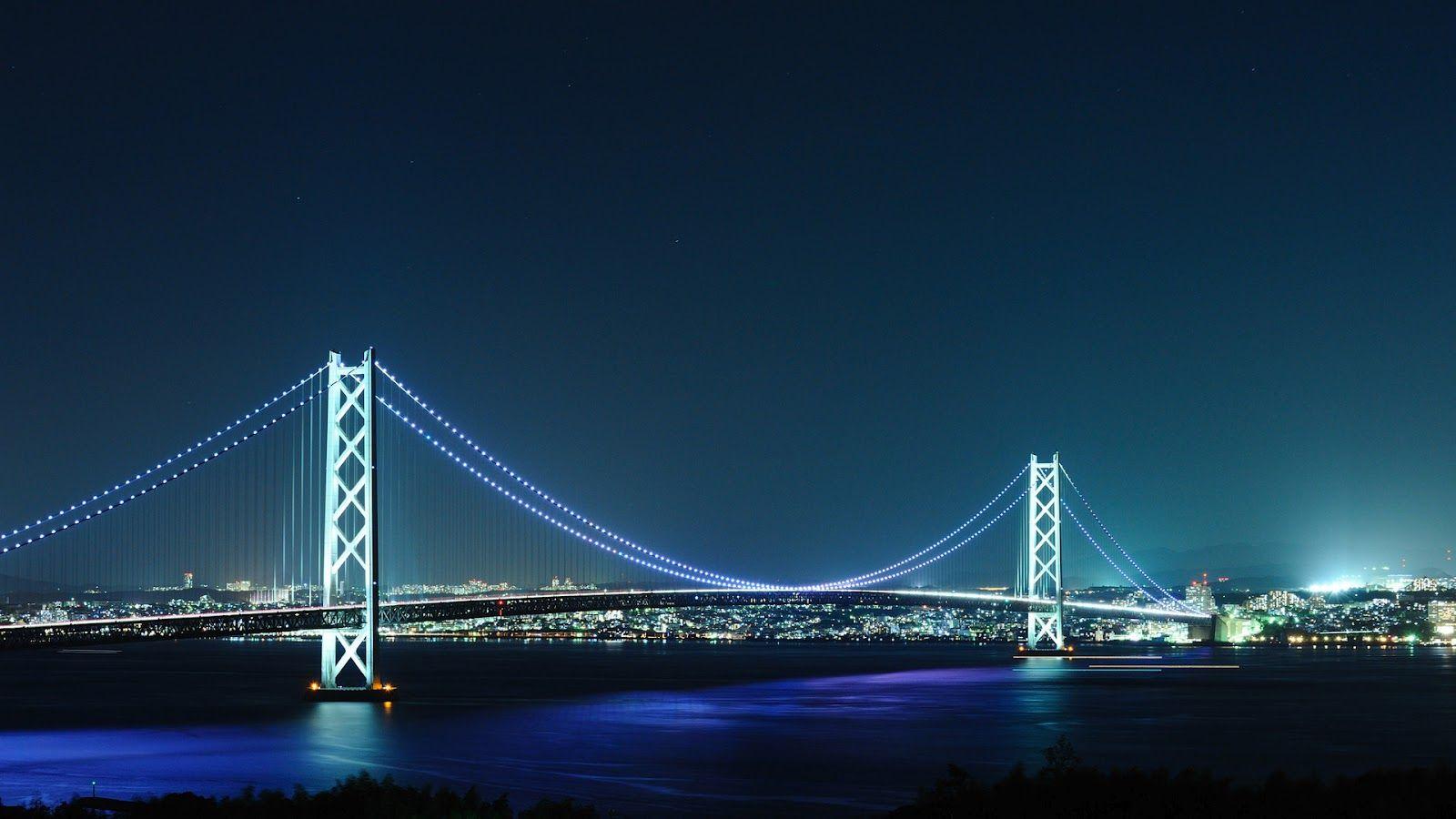 1600x900 PUENTE AKASHI KAIKYO. Akashi Kaikyō Bridge, Bridge Wallpaper, Japan Landscape