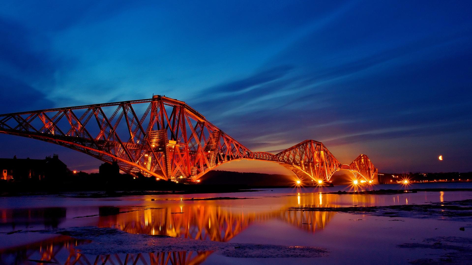 1920x1080 Wallpaper Scotland bridge night lights 1920x1200 HD Picture, Image
