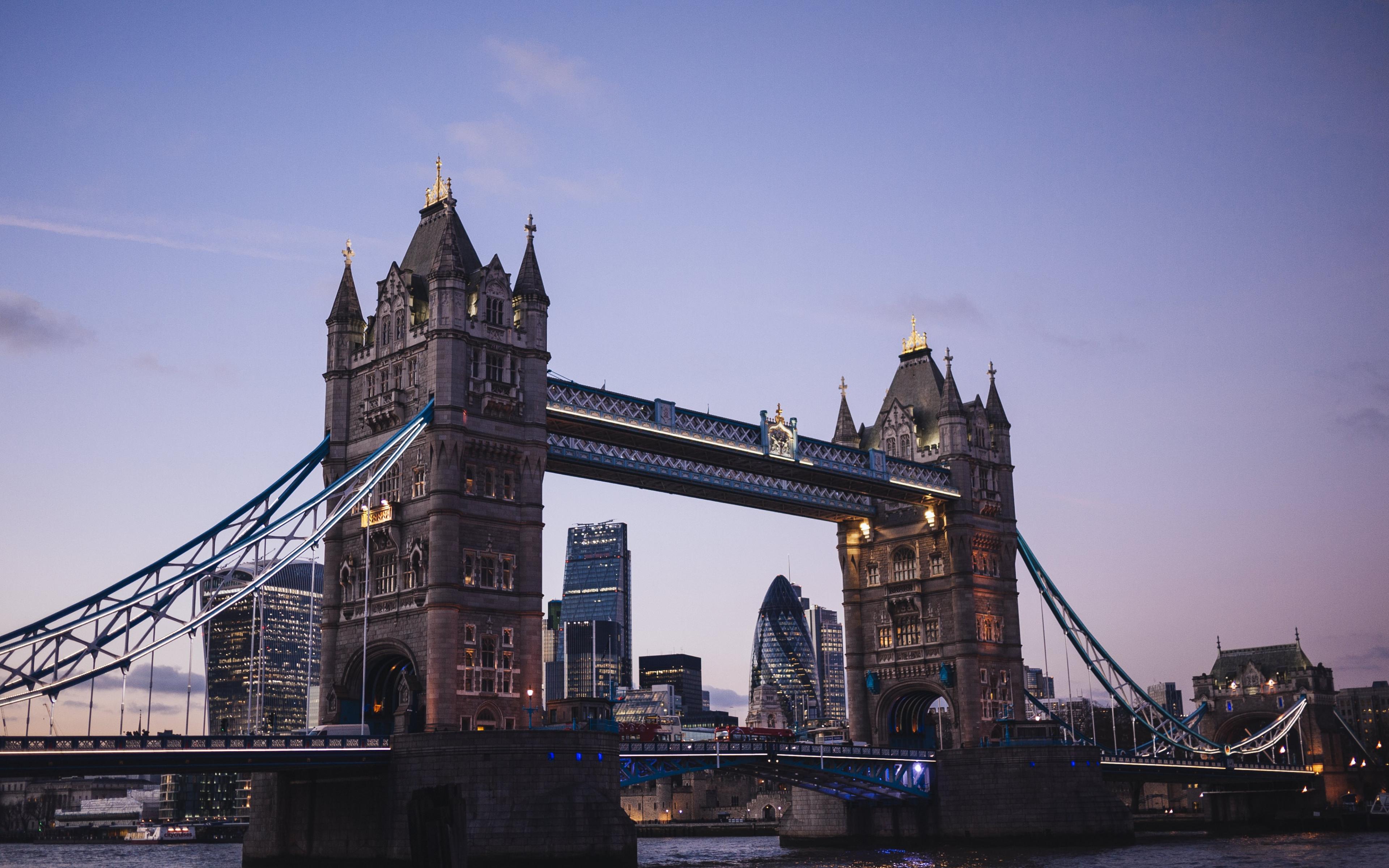3840x2400 Desktop Wallpaper Tower Bridge, Night, Suspension Bridge, London, HD Image, Picture, Background, Z 0nm