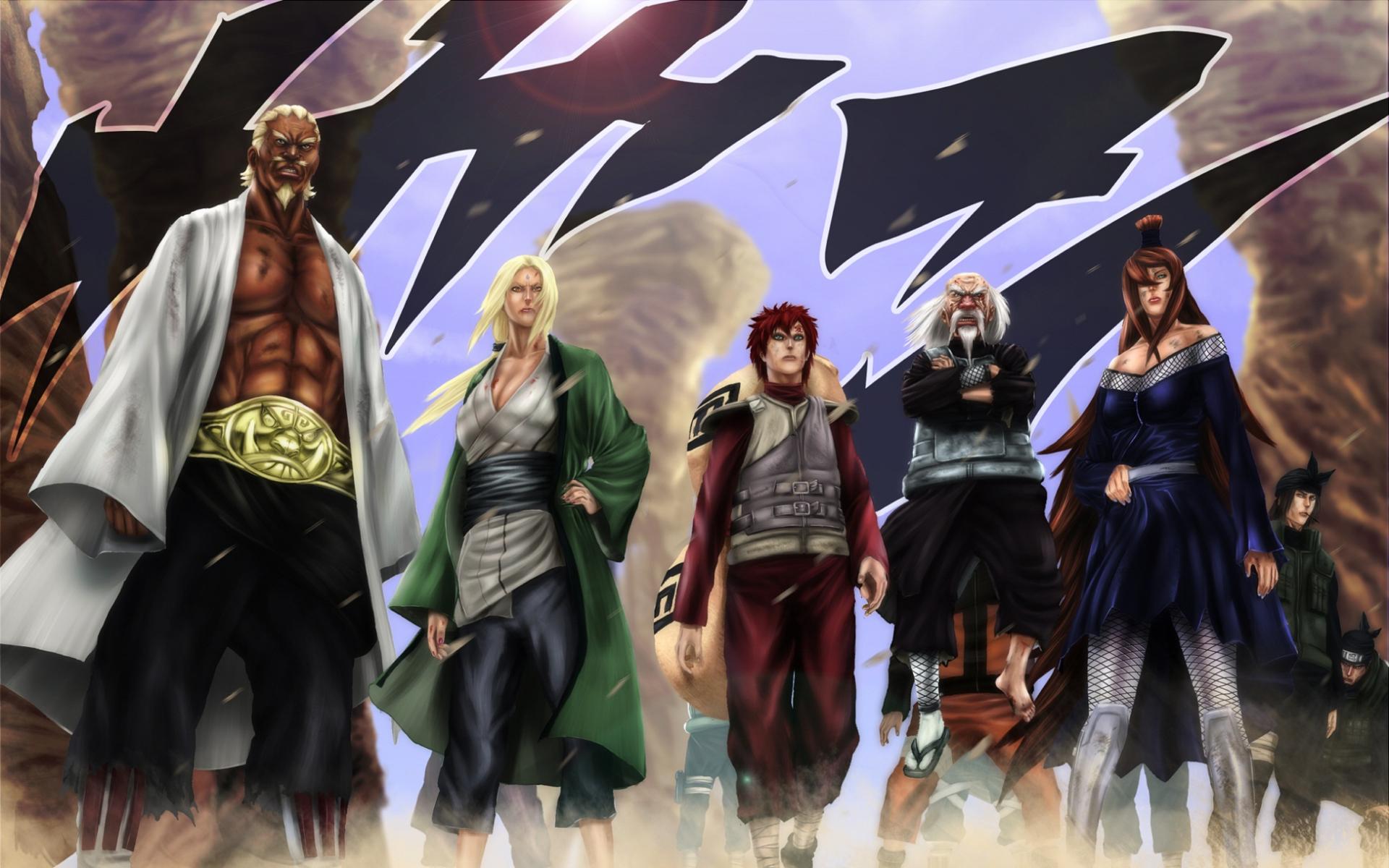 1920x1200 A, Gaara, Meï Terumî, Tsunade, Ōnoki, Naruto, Kage Wallpaper & Background Image