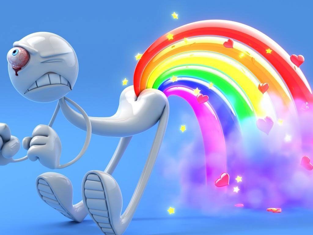 1024x768 Rainbow Fart Tablet wallpaper and background