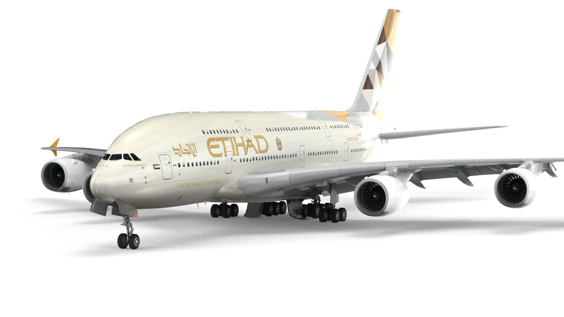 1920x1080 Saudi Arabian Airlines A380 3D Model