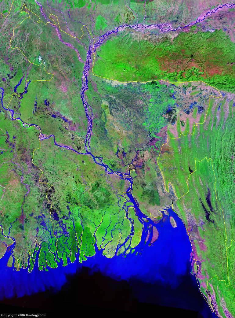 770x1040 Bangladesh Map and Satellite Image