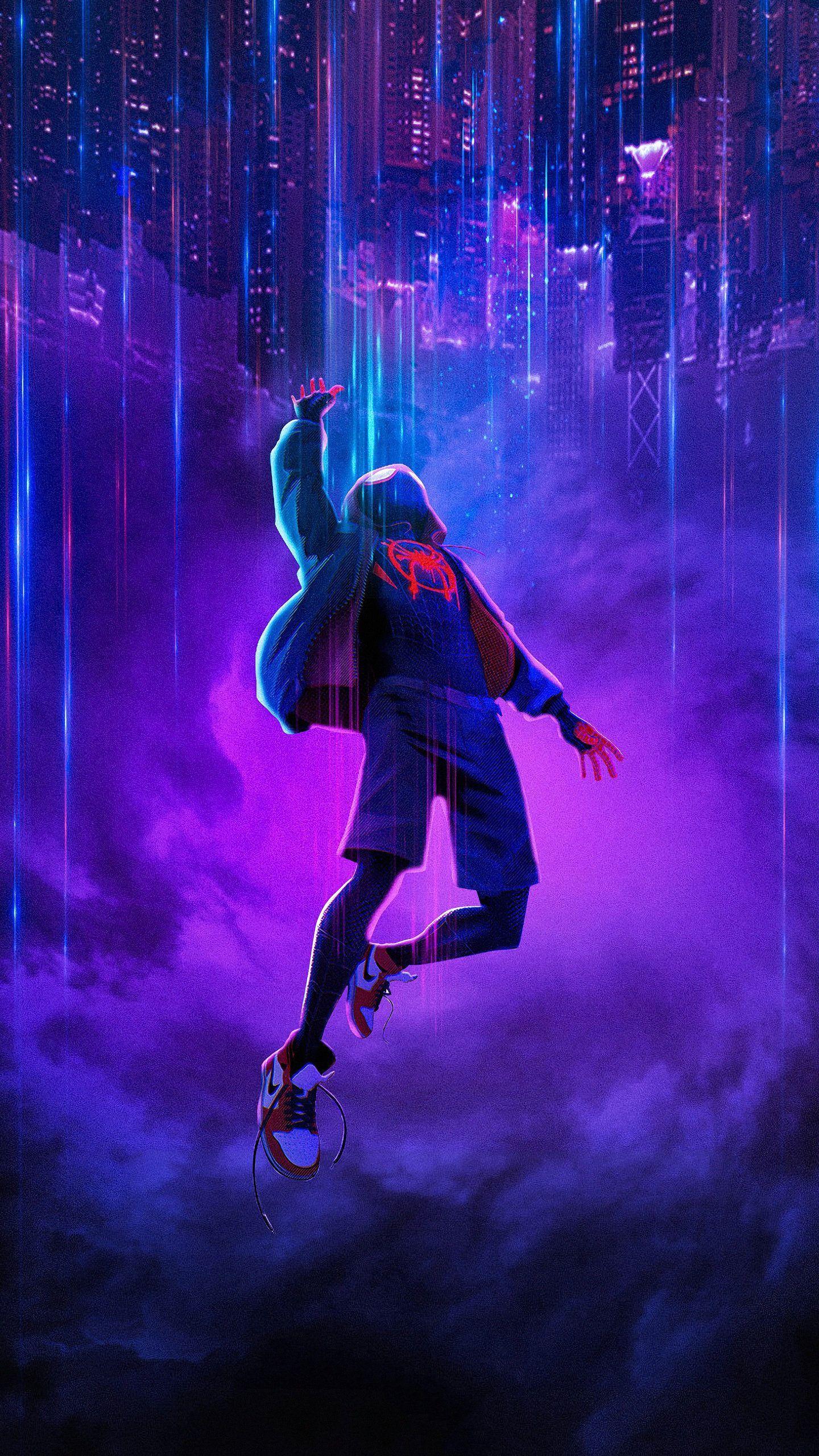 1440x2560 Purple Superheroes Wallpaper