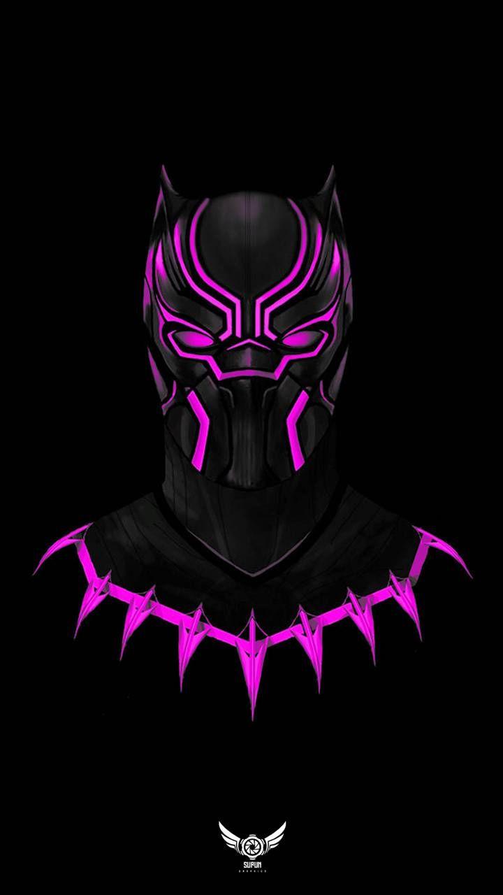 720x1280 Download Black Panther Purple wallpaper by SupunGraphics now. Browse mill. Black panther art, Black panther marvel, Marvel superhero posters