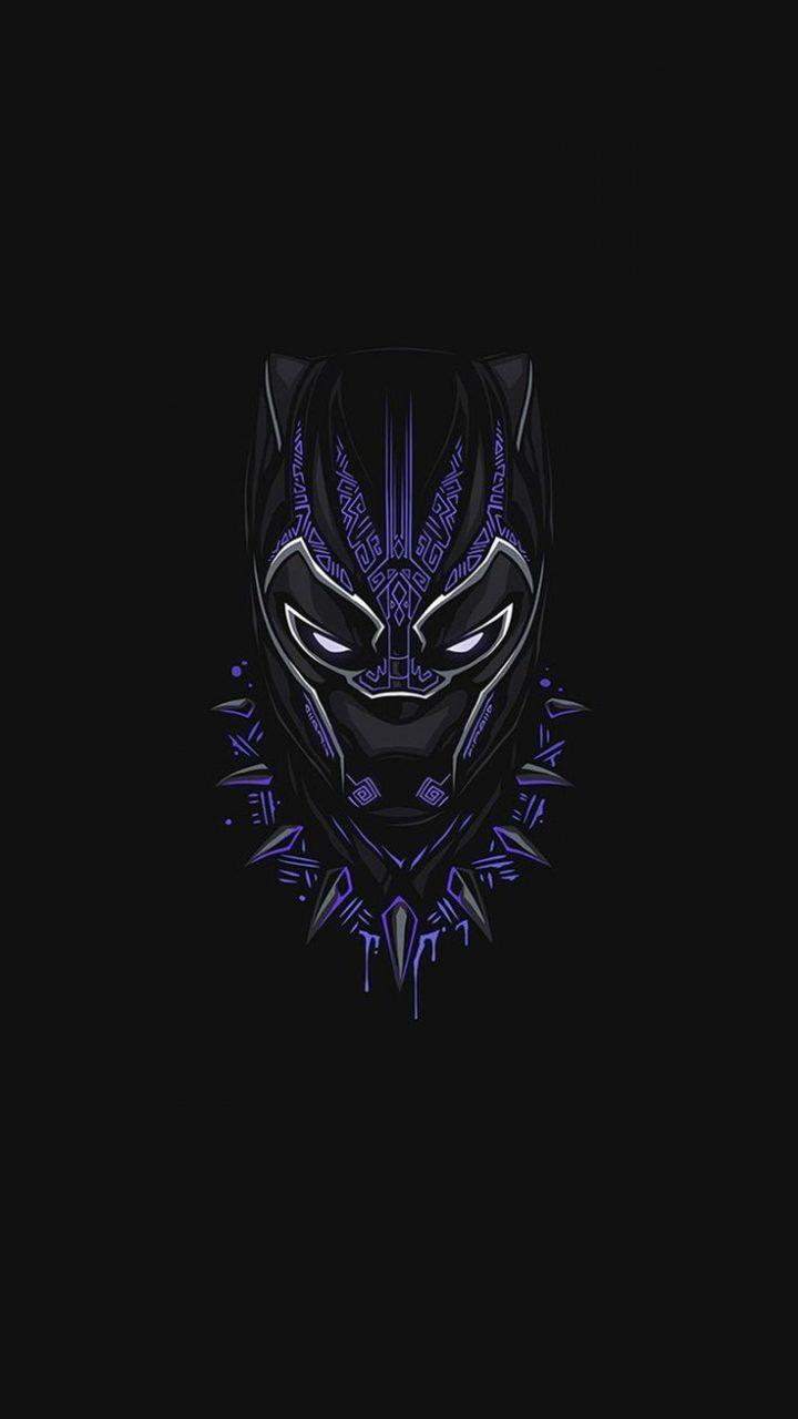 720x1280 WALLPAPER OF BLACK PANTHER IPHONE PURPLE MINIMAL