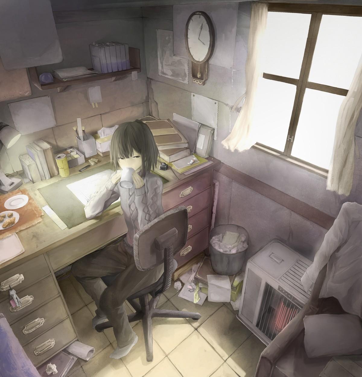 1200x1247 #Japan, #anime, #computer, #anime girls, #bedroom, wallpaper. Mocah HD Wallpaper