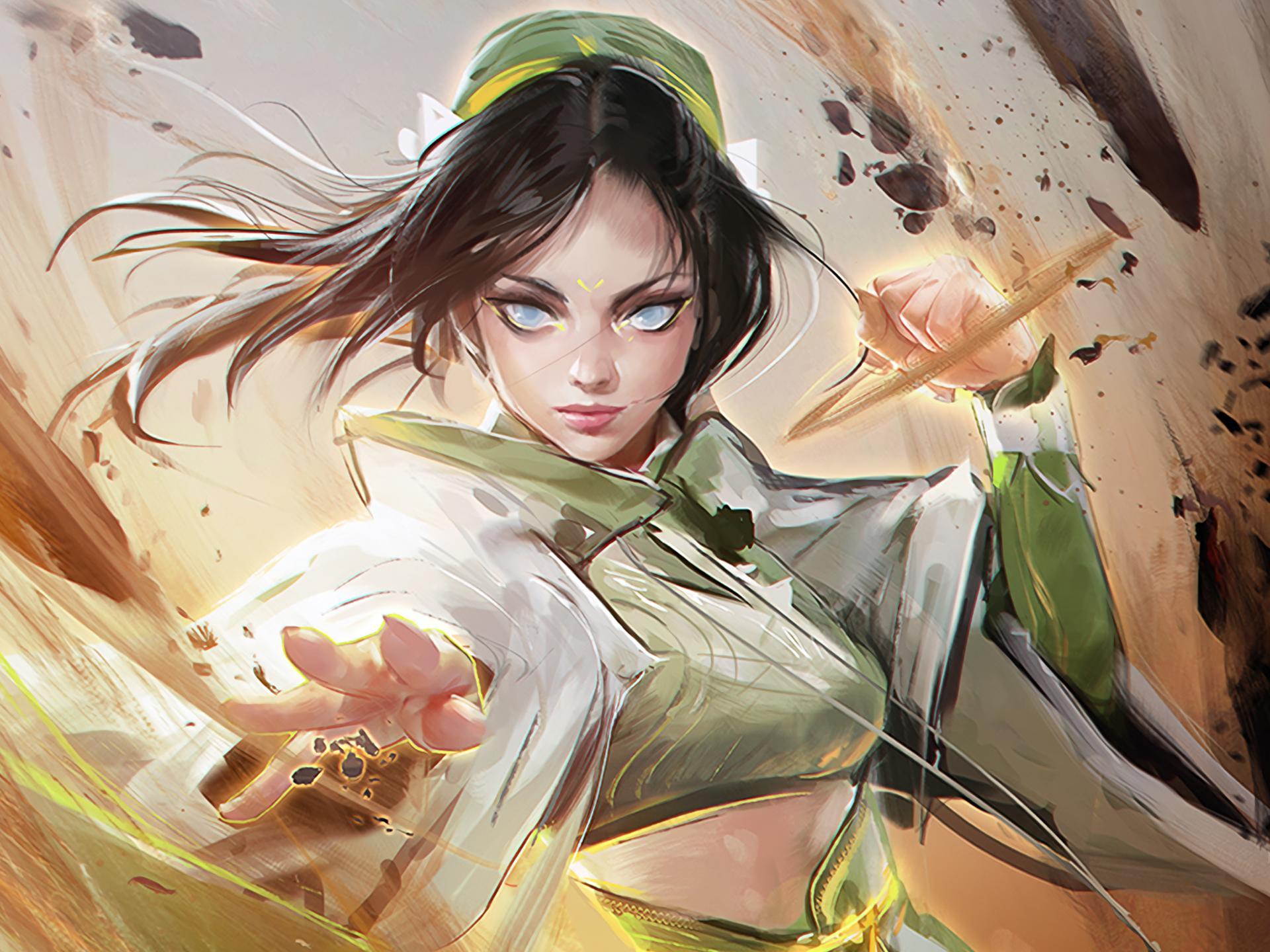 1920x1440 HD Wallpaper of Toph Beifong: Earthbending Power Unleashed