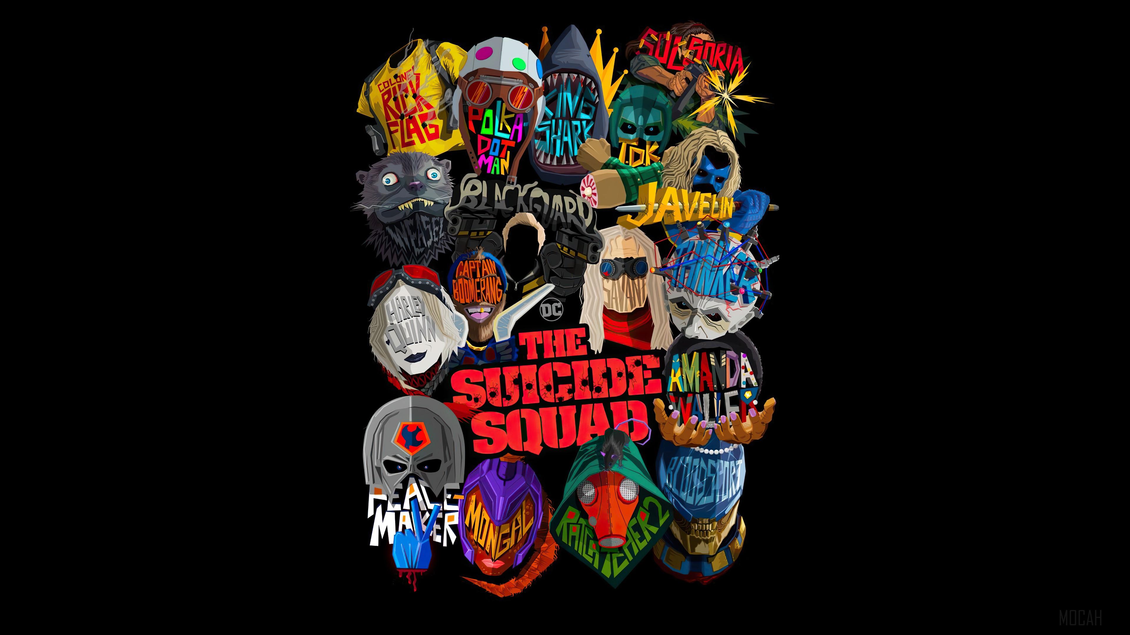 3840x2160 The Suicide Squad, Movie, Members, Logo 4k wallpaper HD Wallpaper