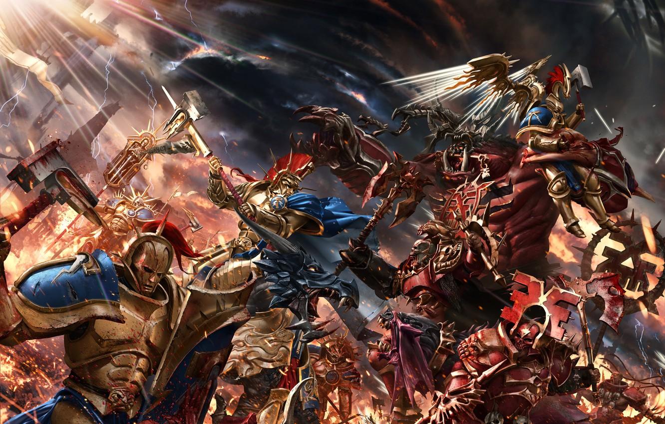 1332x850 Wallpaper fiction, war, battle, Warhammer, art, Warhammer Age of Sigmar, Gates of Azyr image for desktop, section фантастика