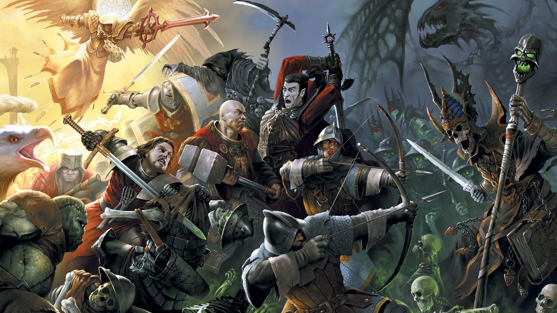 1920x1080 Download Wallpaper 1920x1080 fight, soldiers, skeletons Full HD 1080p HD Background. Warhammer art, Art, Game art