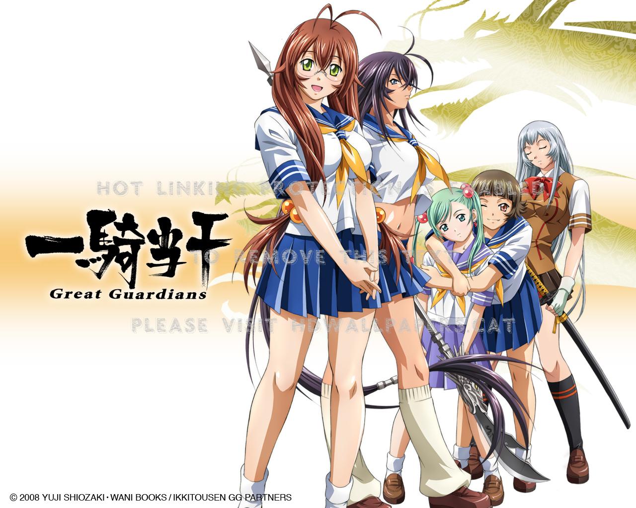 1280x1024 seito academy ikki tousen anime