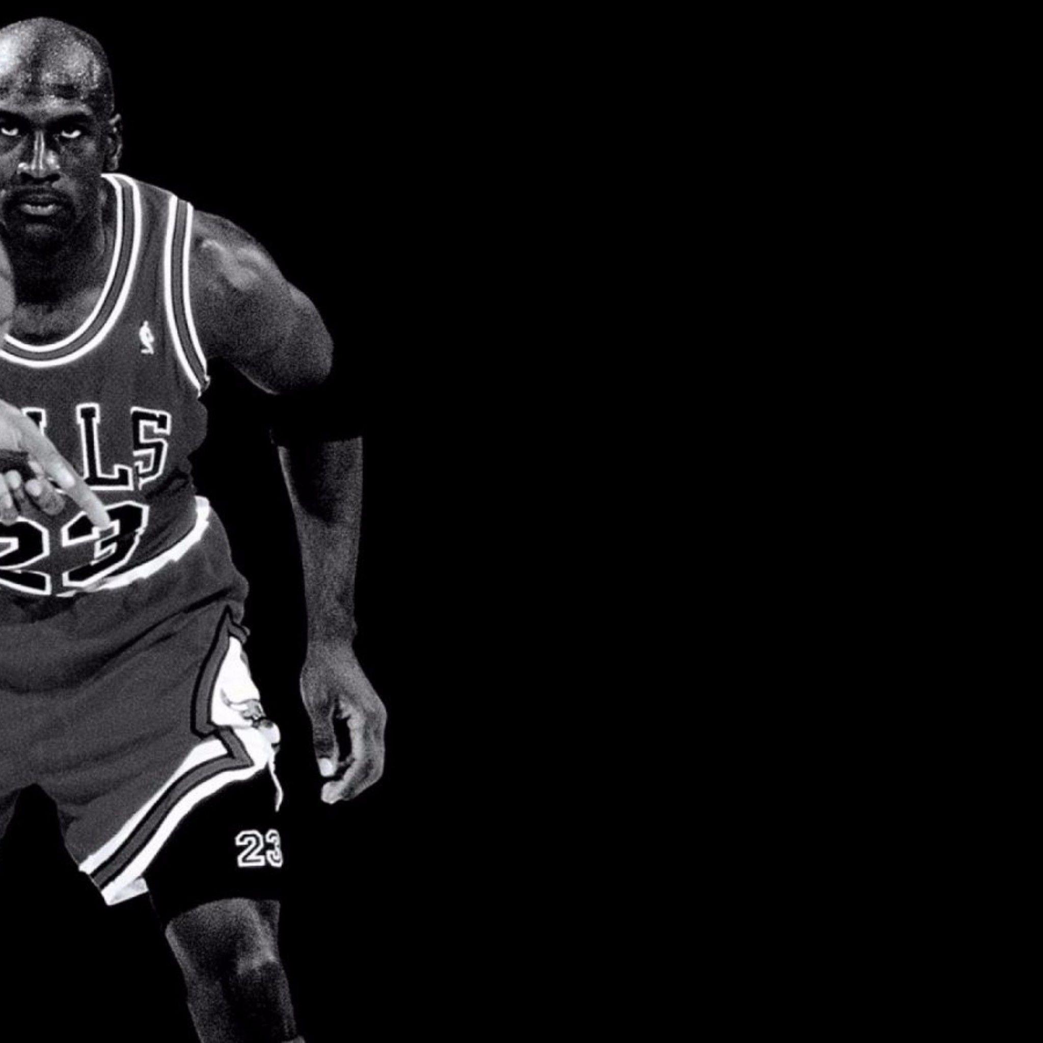 2048x2048 Jordan Wallpaper Black And White