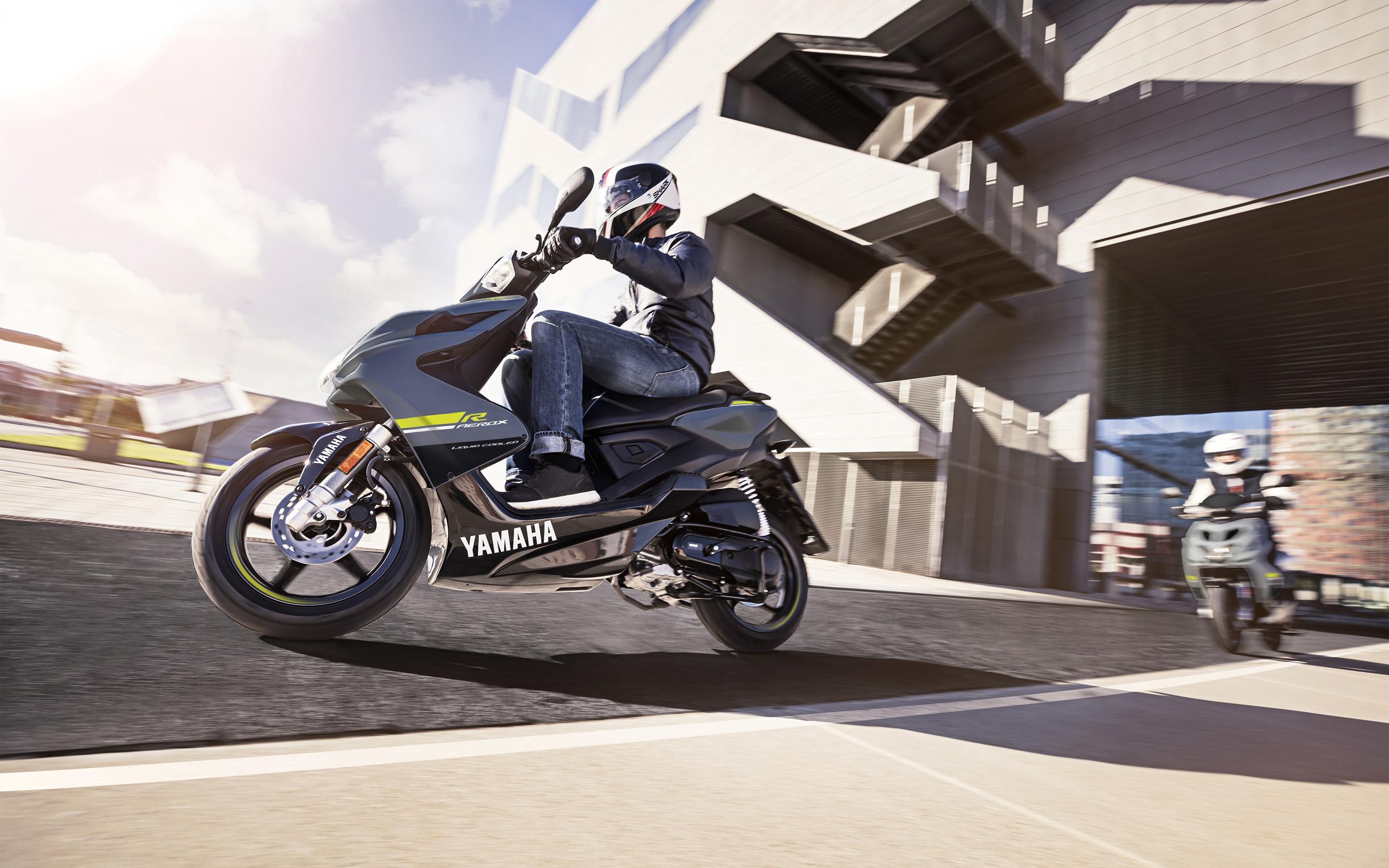 2880x1800 Download wallpaper Yamaha Aerox R, 2018 bikes, scooters, road, new Aerox, Yamaha for desktop with resolution 2880x1800. High Quality HD picture wallpaper