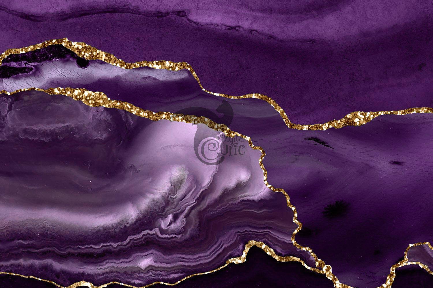 1500x1000 Purple and Gold Agate Border Overlays By Digital Curio