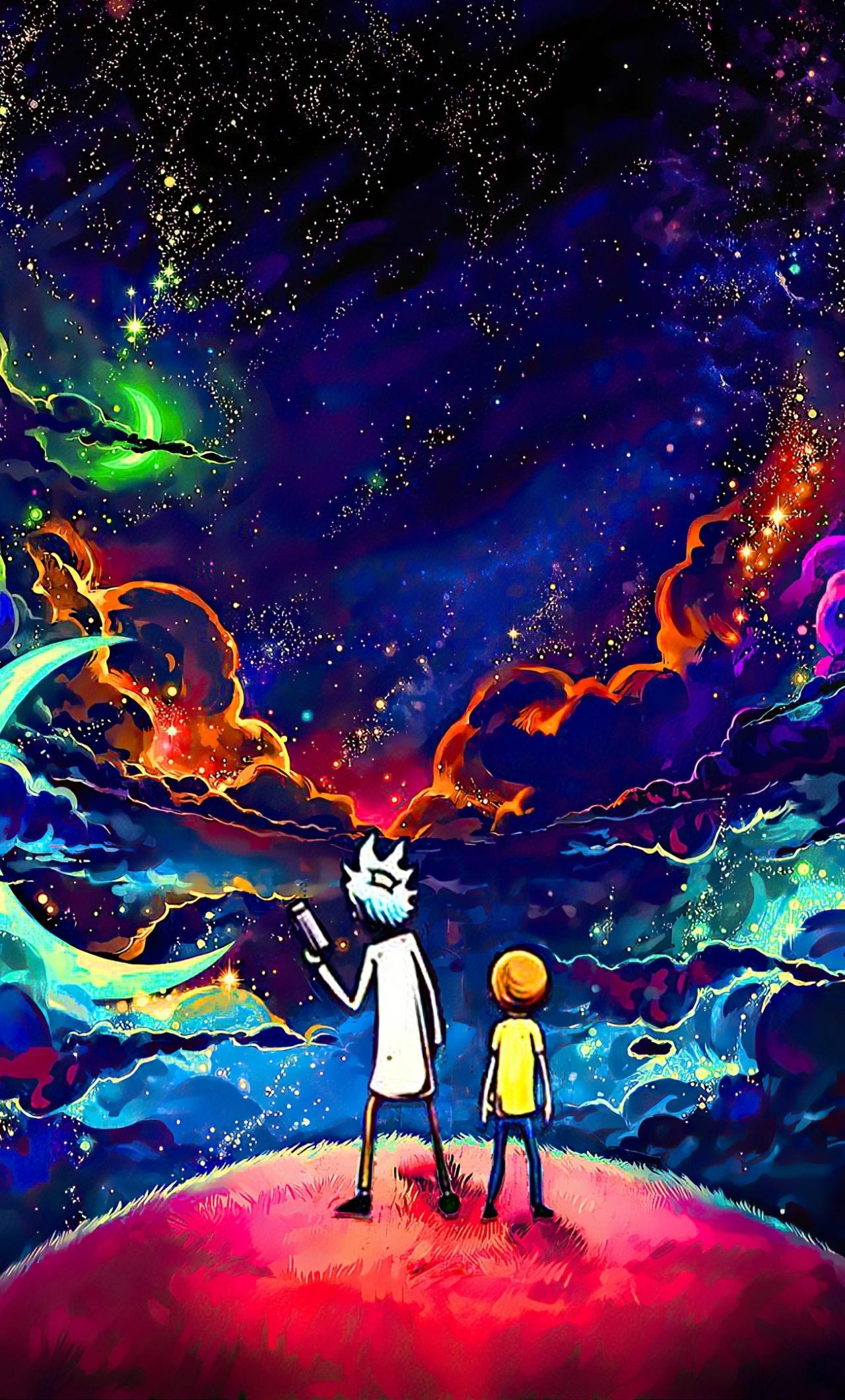 1280x2120 Download 1280x2120 Wallpaper Rick And Morty, Orange Dark Space, Art, Iphone 6 Plus, 1280x2120 HD Image, Background, 25739