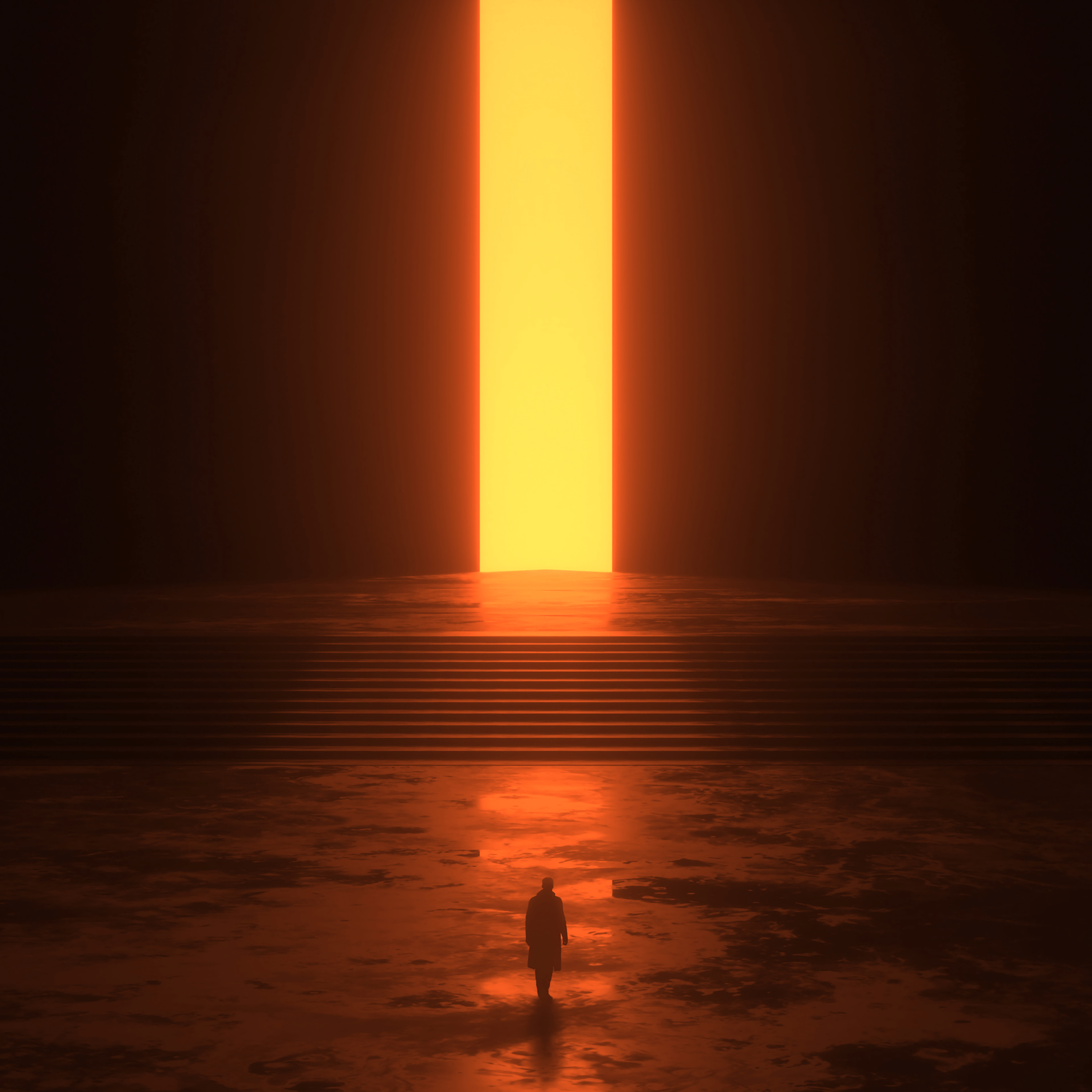 3000x3000 Download wallpaper 3000x3000 silhouette, portal, glow, dark, art HD background