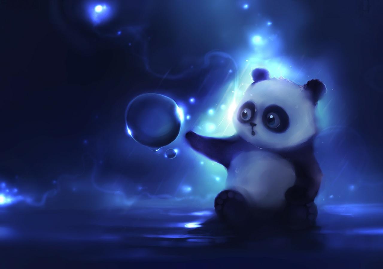 1280x900 Panda, Blue, And Bubbles Image Panda Wallpaper HD