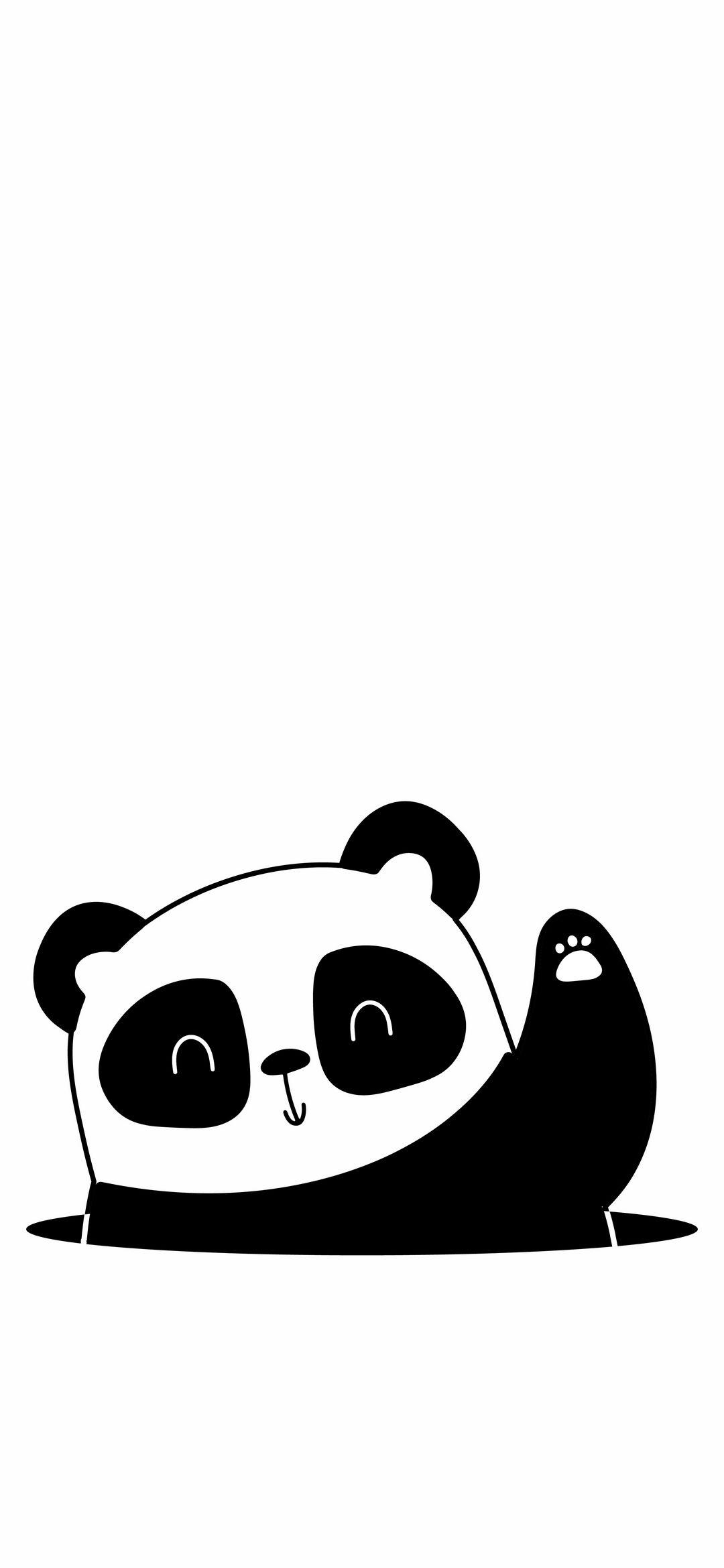 1080x2340 Black and White Panda Motorola Mobile wallpaper