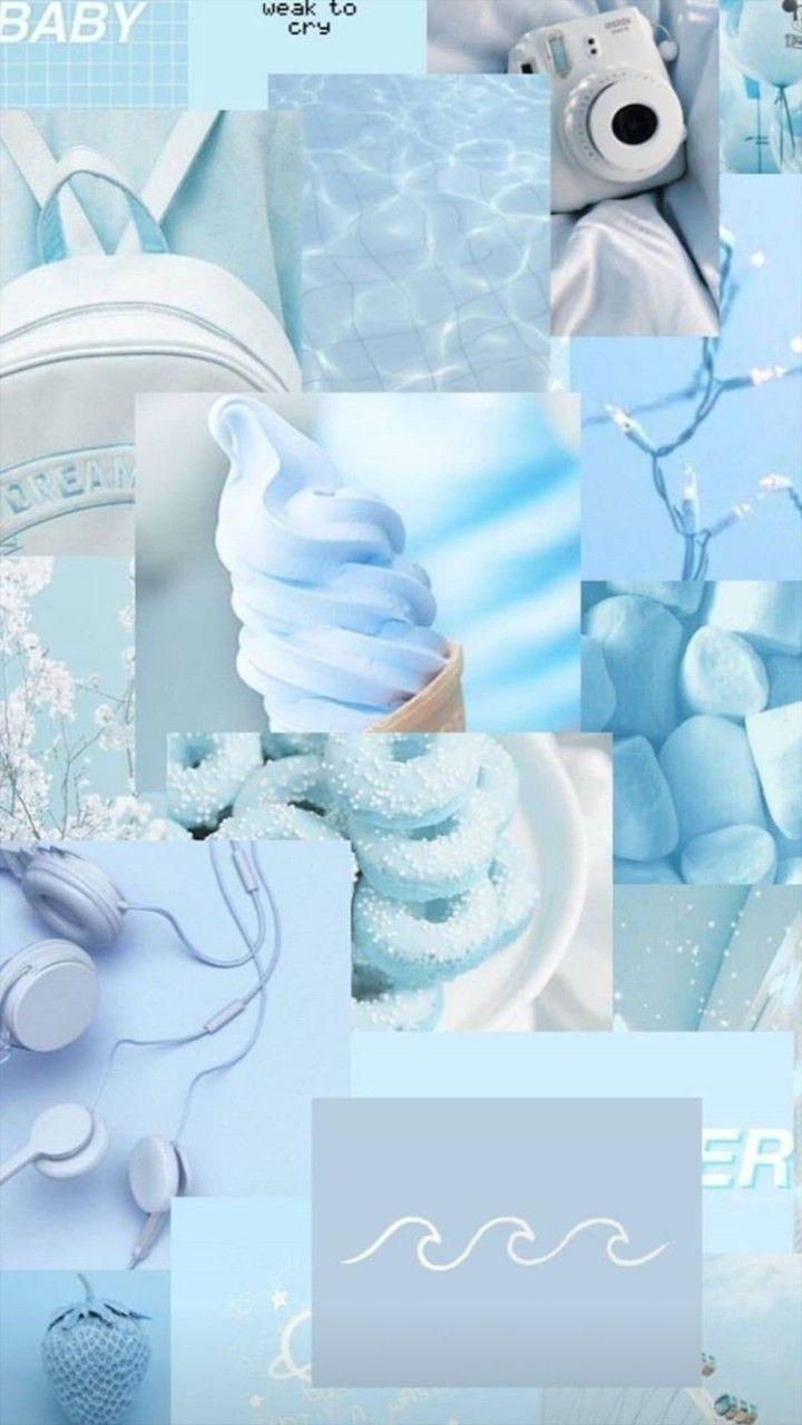 Aesthetic Blue Collage Wallpapers Top Free Aesthetic Blue Collage Backgrounds Wallpaperaccess