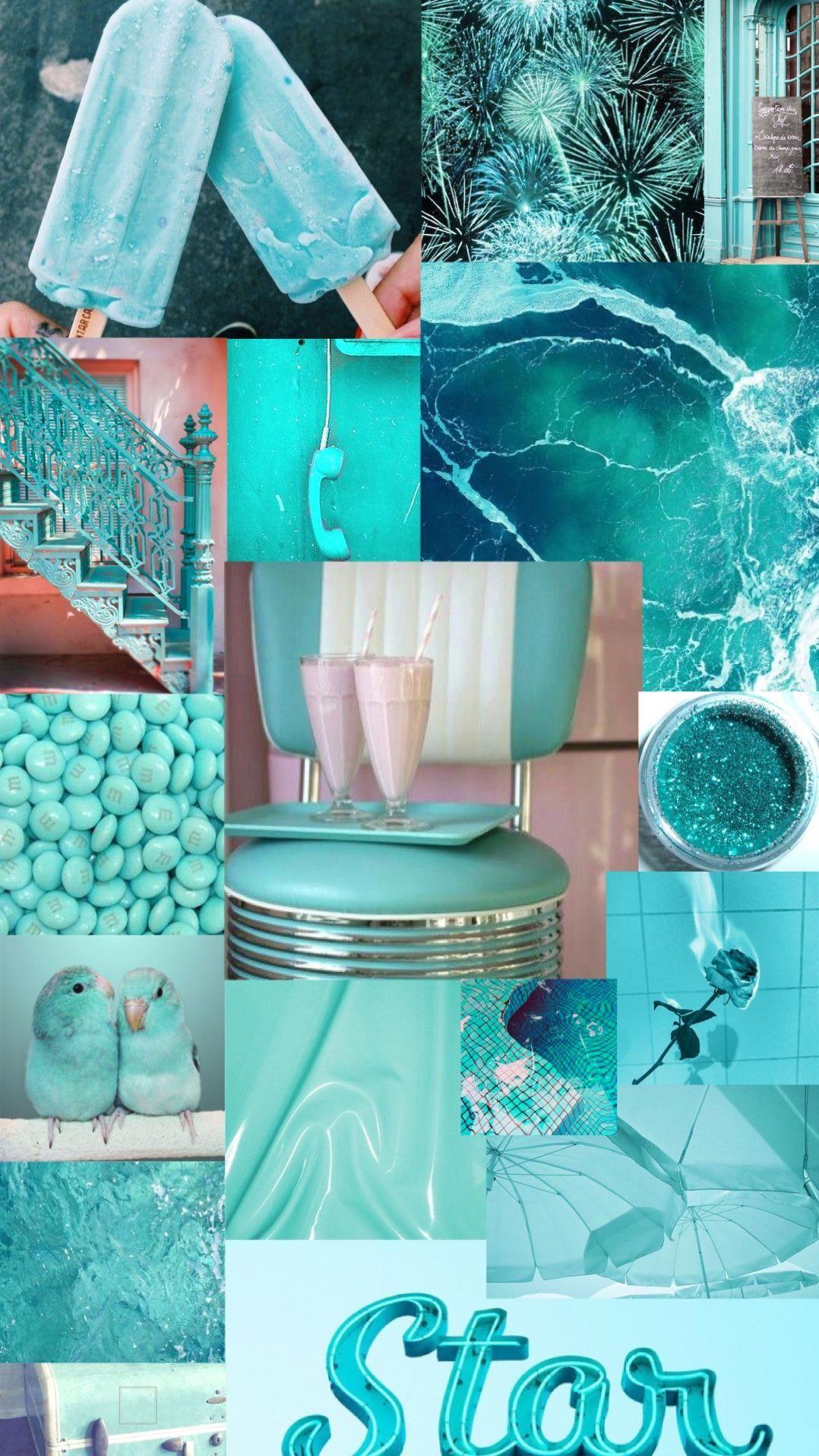 1078x1916 Aesthetic Background Collage Blue Wallpaper Portal