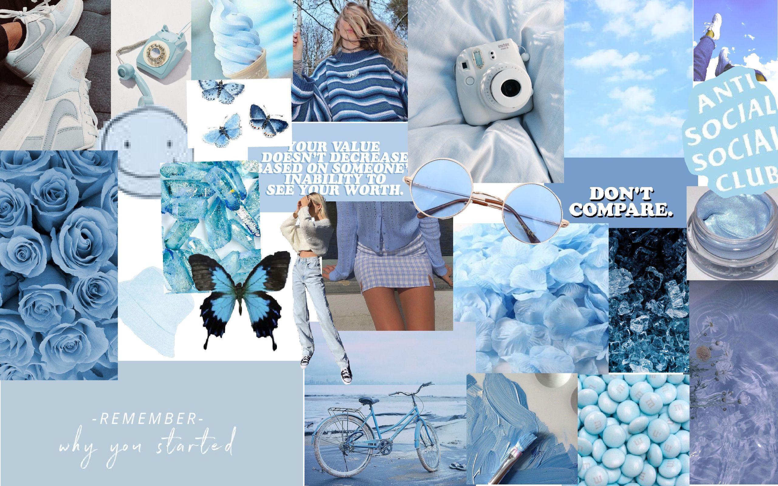 2560x1600 Blue Aesthetic Wallpaper Collage
