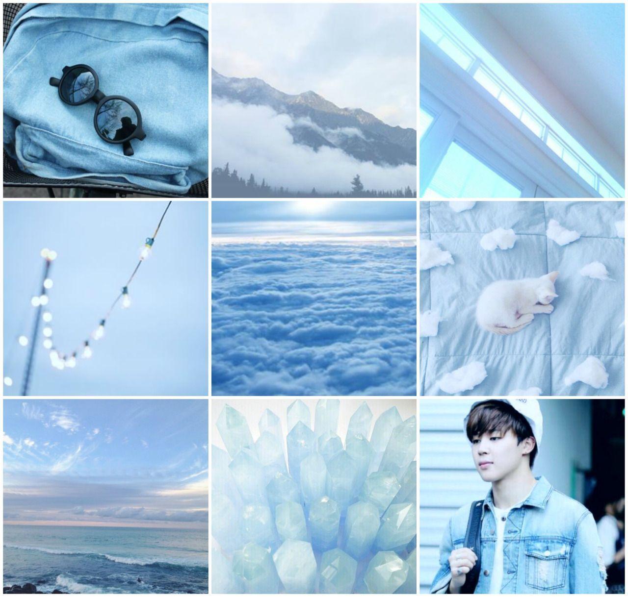 1280x1218 Blue Collage Wallpaper