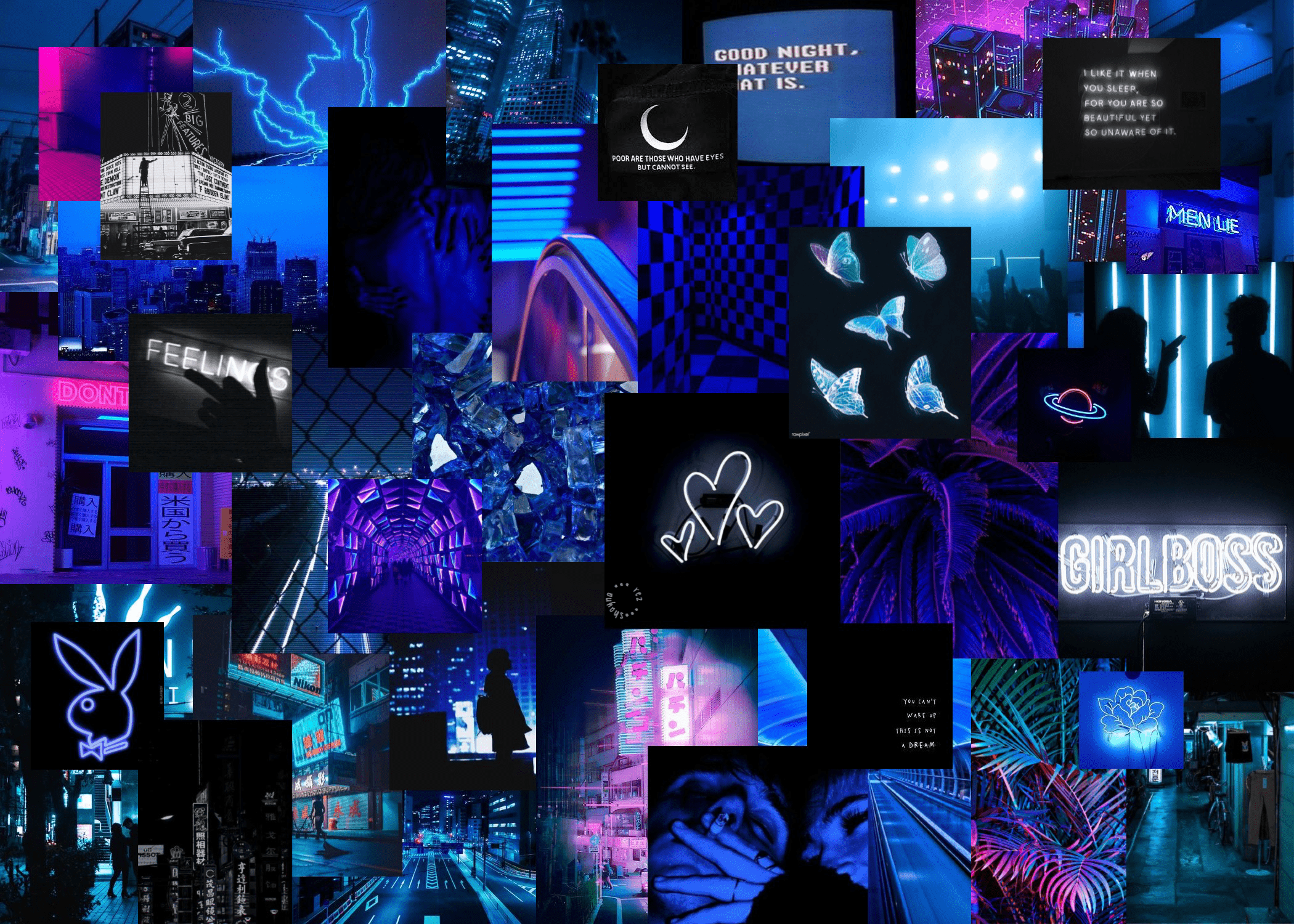 2100x1500 Neon Collage Wallpaper