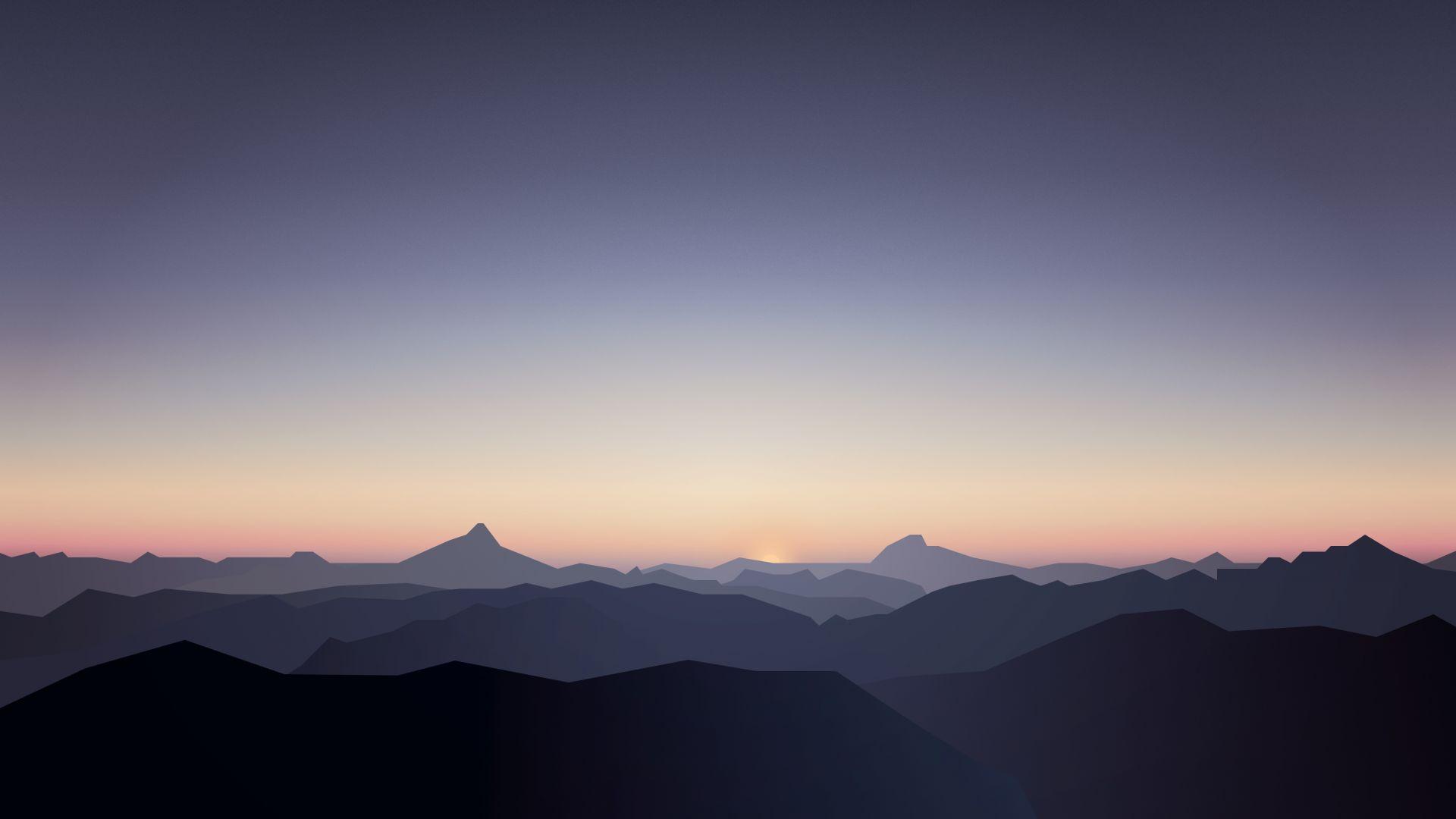 1920x1080 Desktop wallpaper horizon, mountains, sunrise, sky, HD image, picture, background, 9fc36a