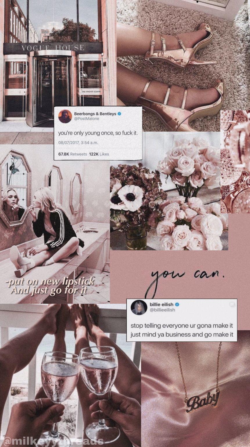 Rose Gold Collage Wallpapers Top Free Rose Gold Collage Backgrounds WallpaperAccess